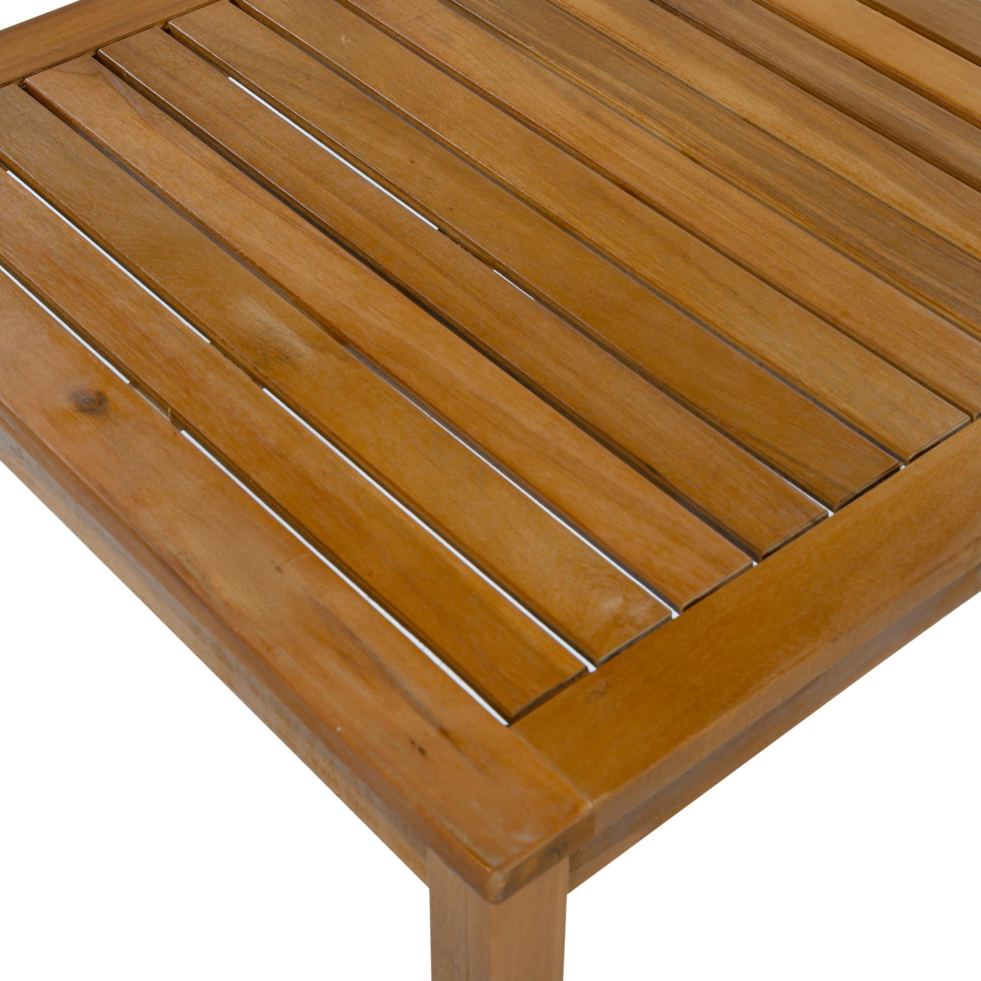 Set da Conversazione per Patio, Set di Mobili da Giardino con Divano Angolare e Tavolino, Struttura in Acacia, Piano del Tavolo in Acacia, Set di Mobili per Terrazza, Balcone, Area piscina, Beige