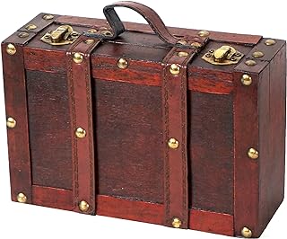Vintiquewise(TM Old-Fashioned Small Suitcase/Decorative Box with Straps