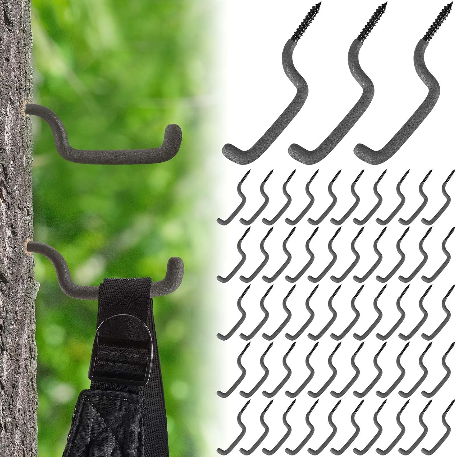 Amylove Bow Hangers for Tree Stand Bow Hooks for Hunting Archery Bow Hunting Accessories Tree Stand Accessories Bow Gear Holder Screw in Accessory Hook Hunting, 4.5 x 1.5 Inch