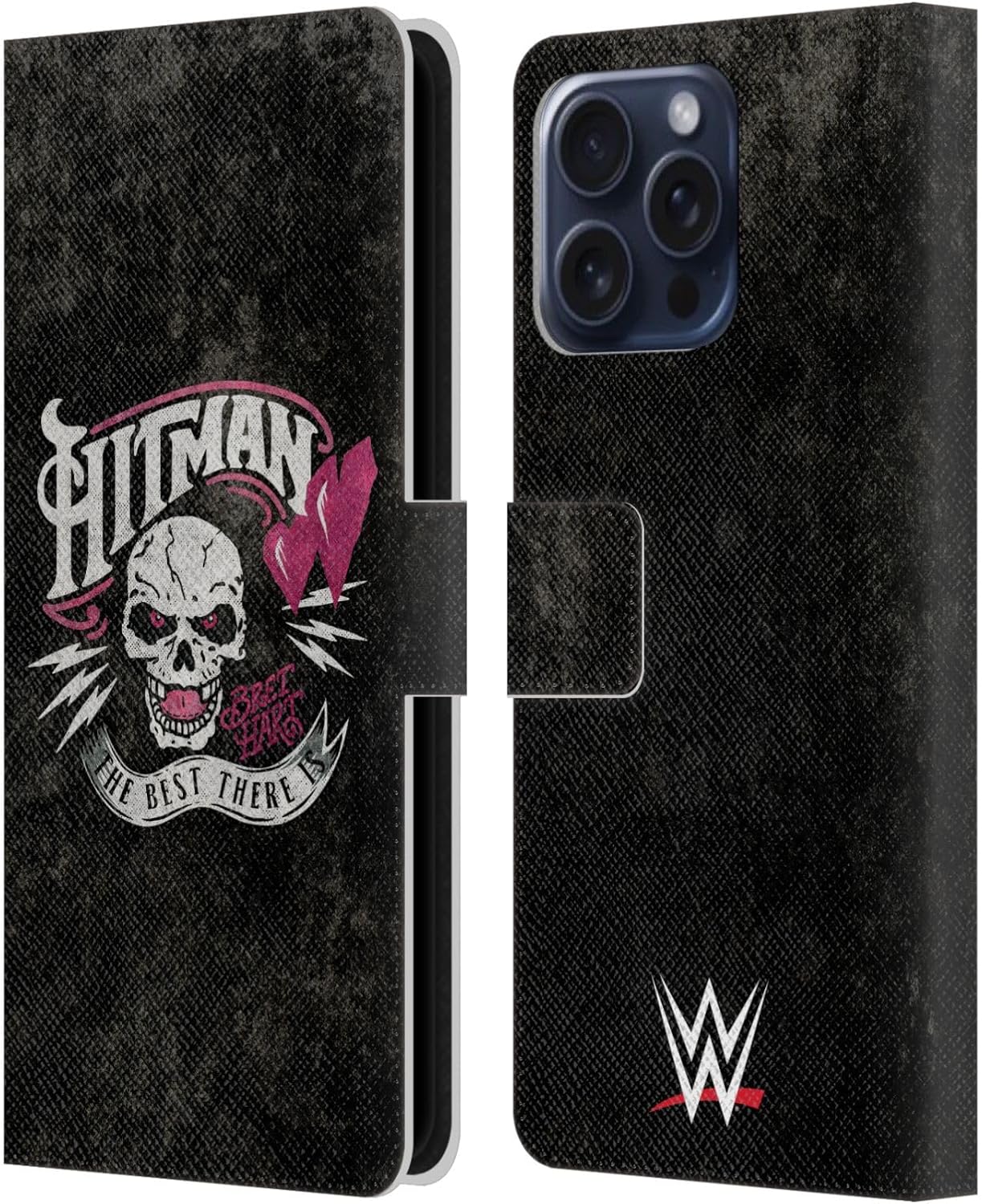 Head Case Designs Officially Licensed WWE Neon Art Bret Hart Leather Wallet Case Compatible with Apple iPhone 7 Plus/iPhone 8 Plus