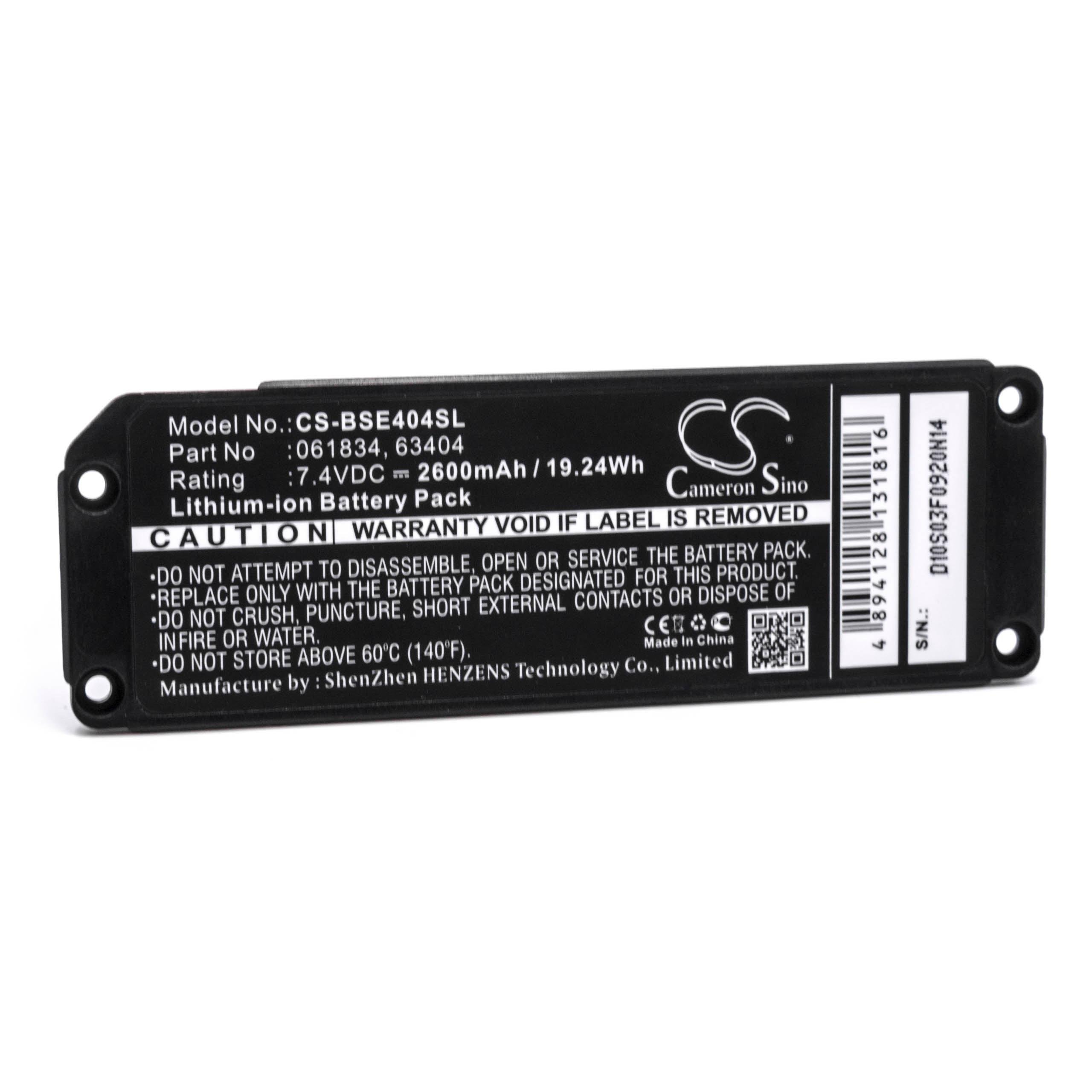 Batteria Ricaricabile 2600mAh 7,4V Compatibile Bose 071478 – Per Altoparlanti E Casse Audio Portatili