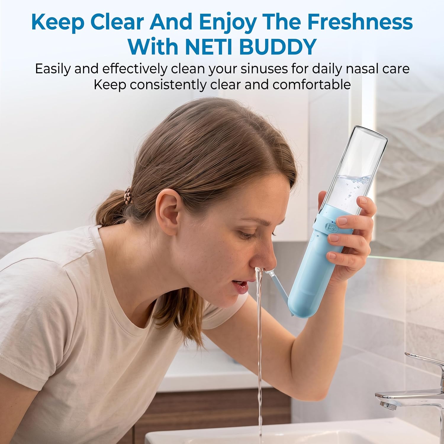 Electric Nasal Irrigator, Cordless Neti Pot Sinus Rinse Machine image 2