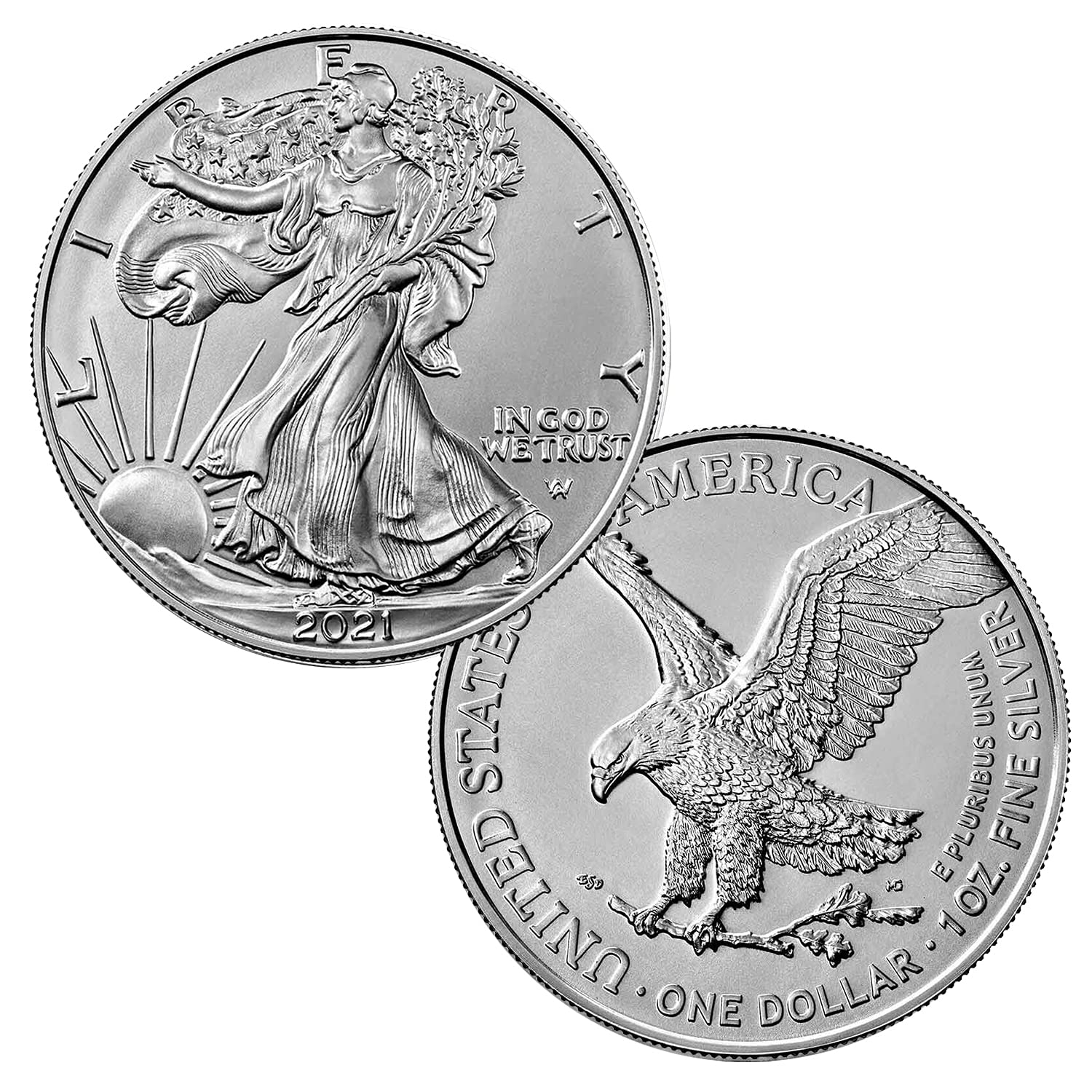 US Mint 2021 American Eagle 1 oz .999 Silver Bullion Coin Type 2