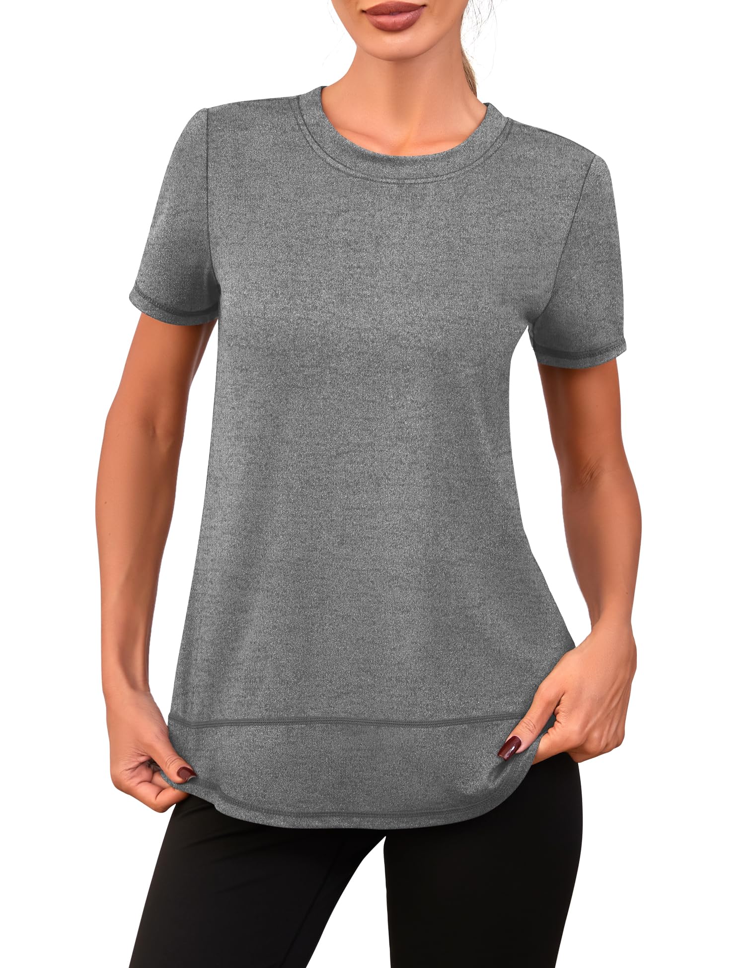 Camiseta Deportiva Mujer Camisetas de Manga Corta Ropa Deporte Secado Rápido para Yoga Running Fitness — view 9