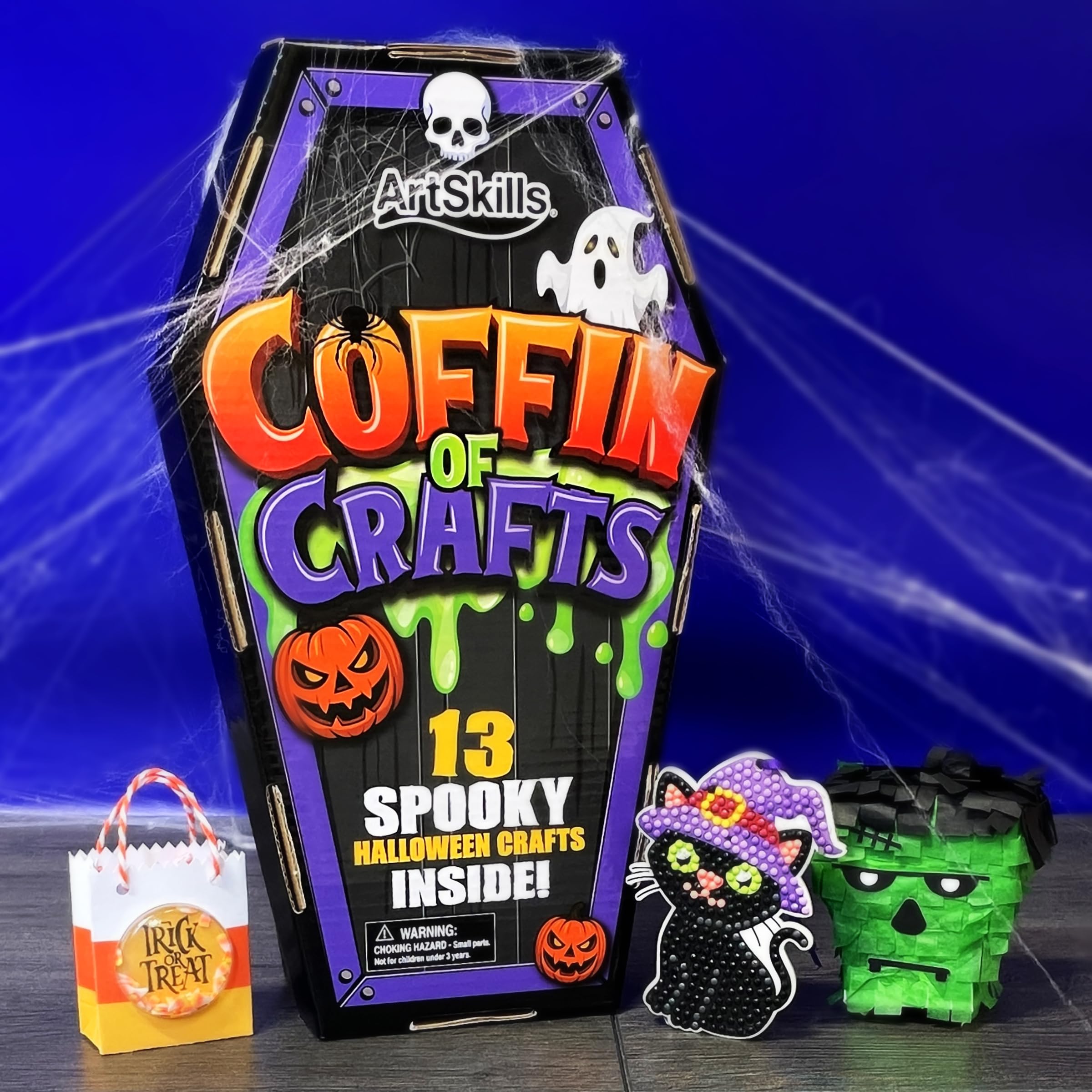 Coffin Of Crafts Calendario dell'Avvento di Halloween 2026 - Artigianato di Halloween per bambini | 13 Spooky Crafts - Kit di decorazioni artistiche per Halloween, per ragazzi e ragazze