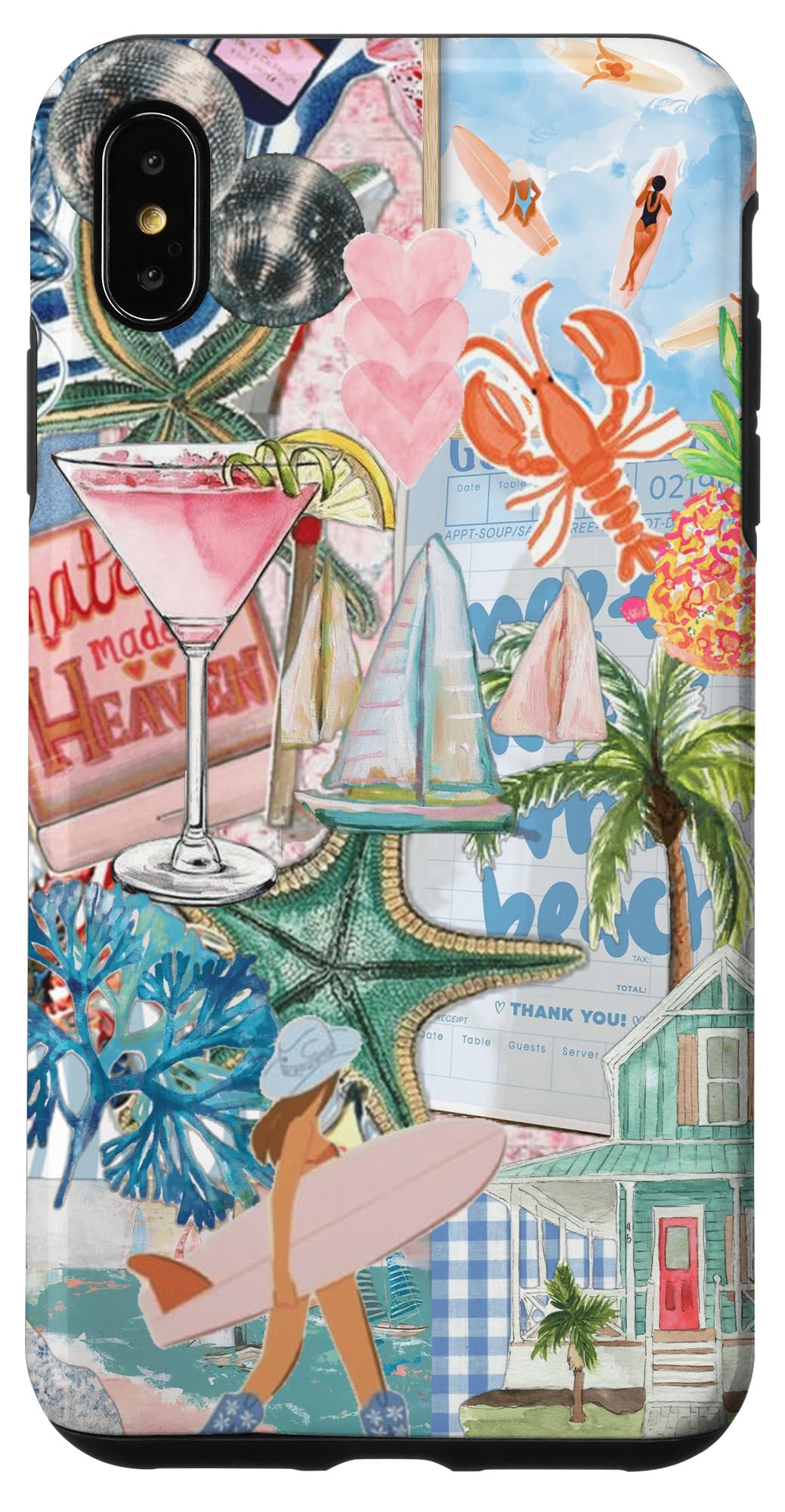 Aesthetic Summer Beach Collage with Coastal Cowgirl Case for iPhone Xs Max