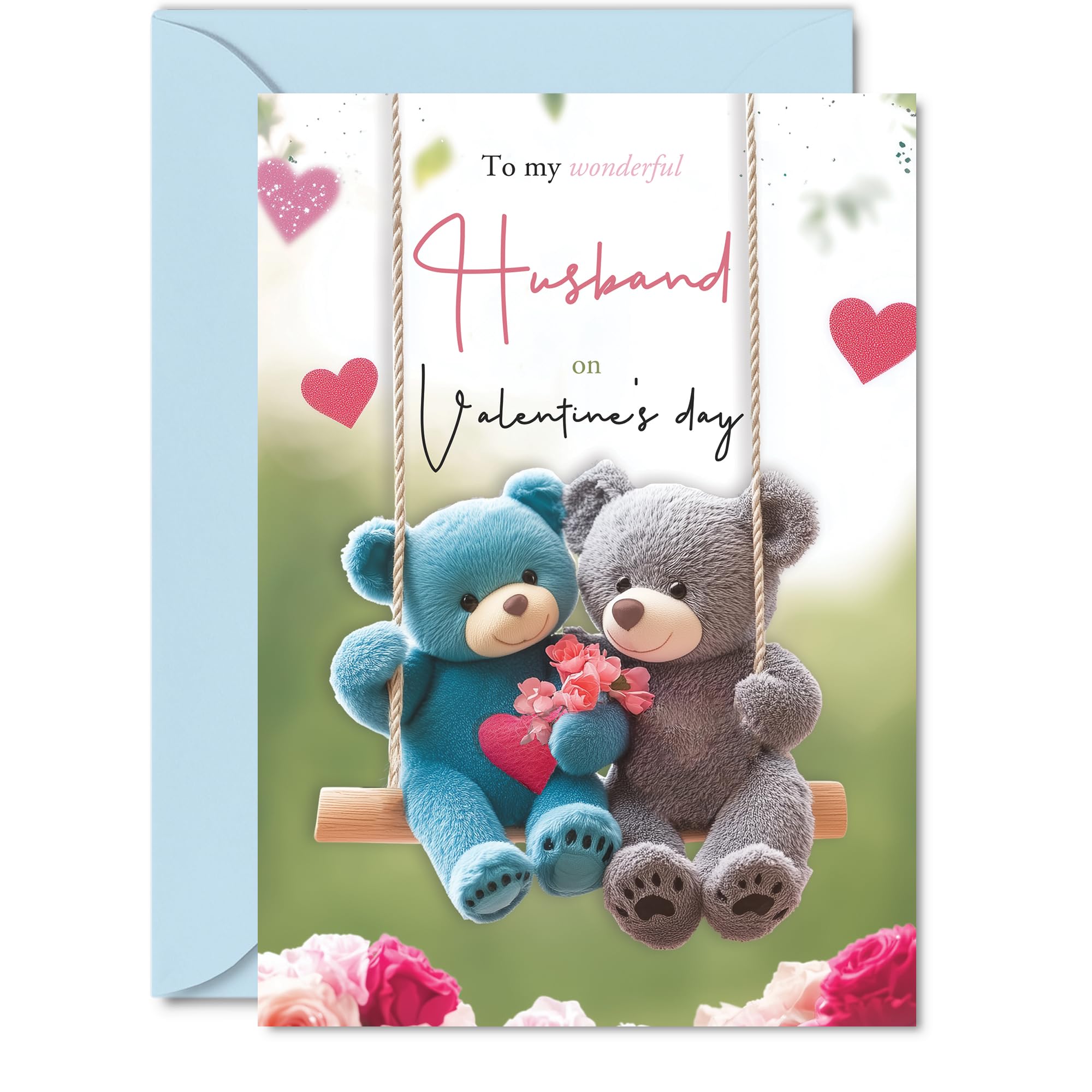 Husband Valentines Day Card - Be By Your Side - Happy Valentines Card for Husband from Wife Partner, 5x7 Inch Valentine Greeting Cards