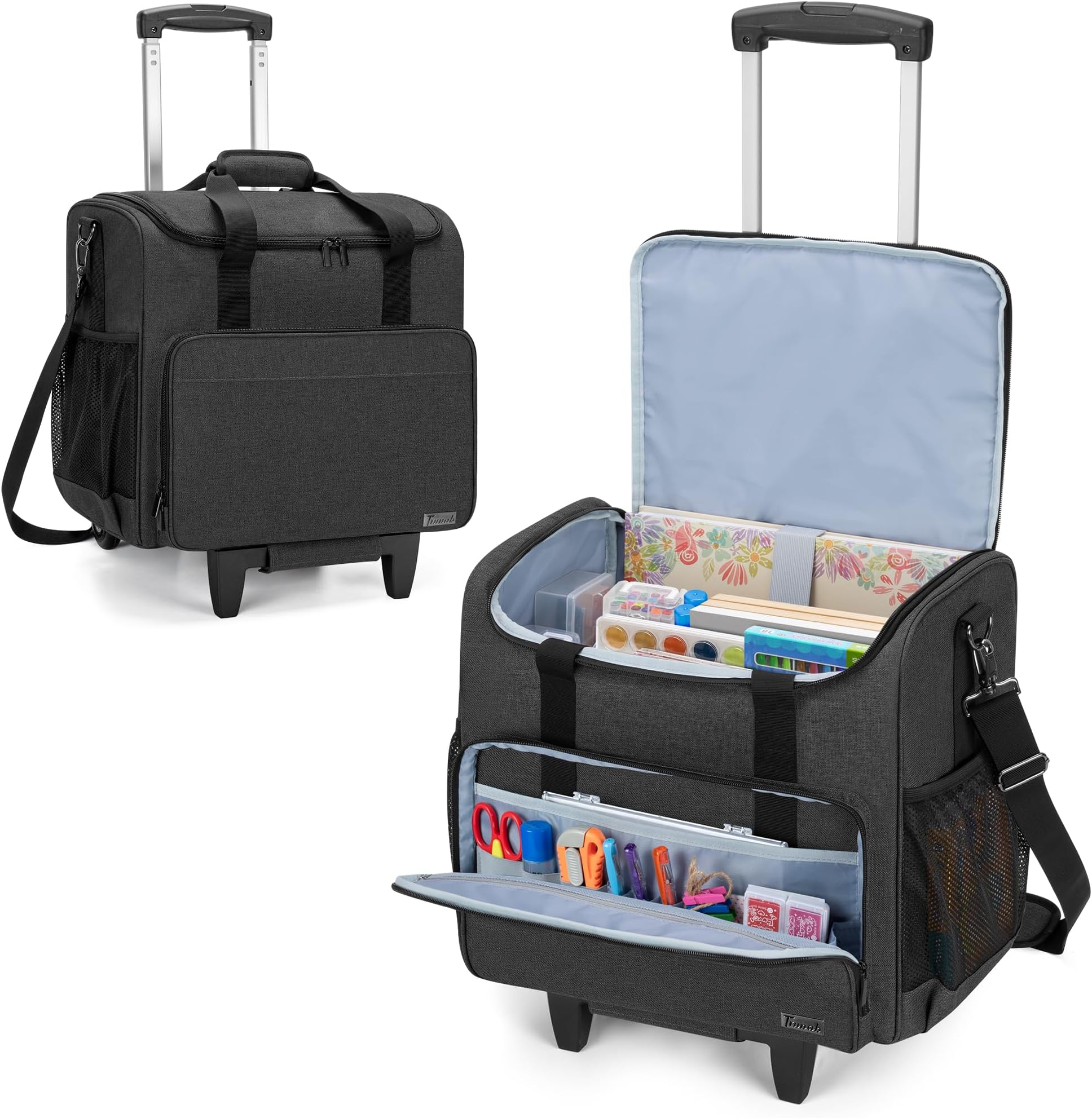 Trunab Rolling Scrapbooking Tote Bag, Black, Tote