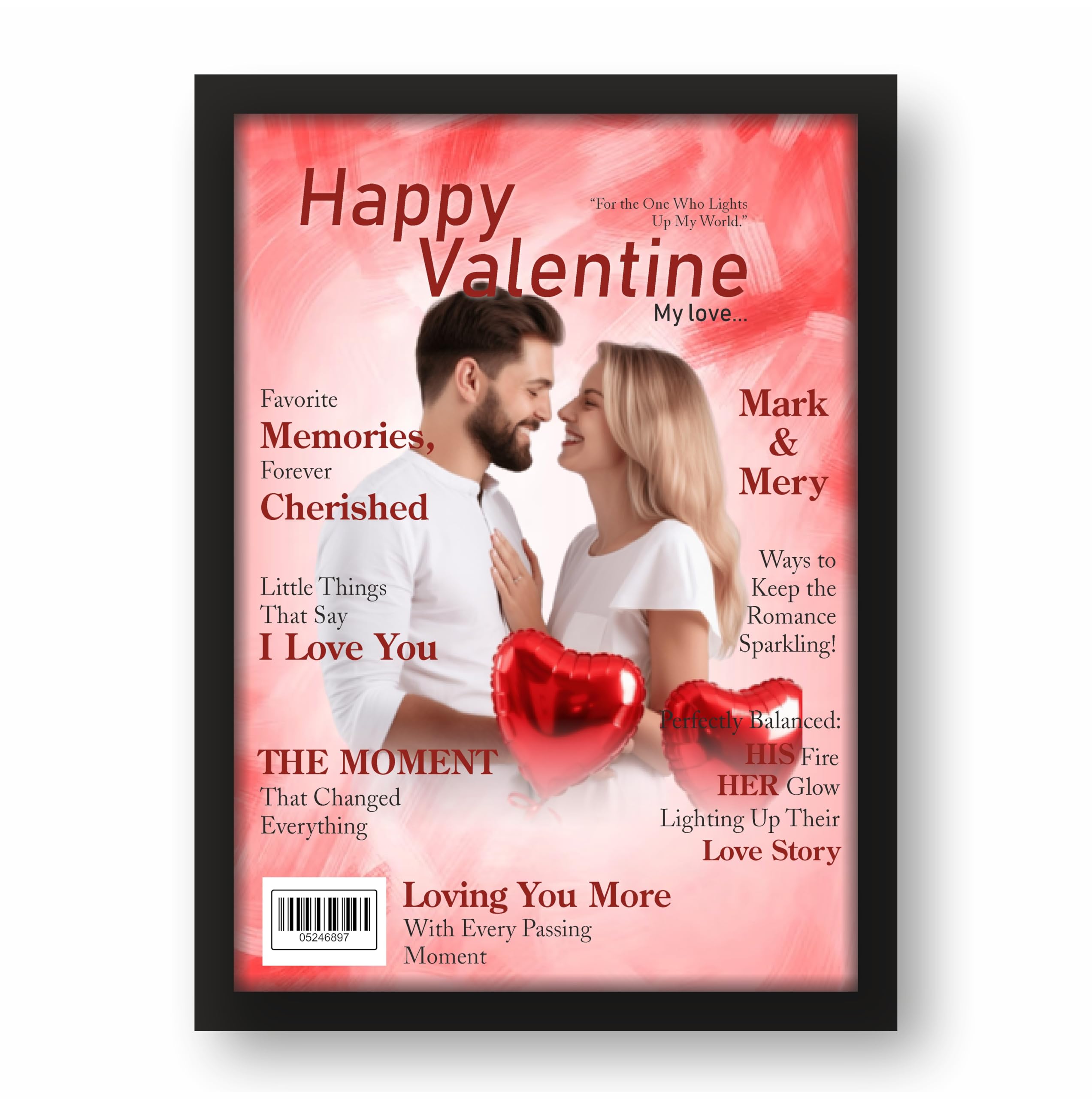 Personalized Valentine’s Day Photo Frame Gift Custom Magazine…
