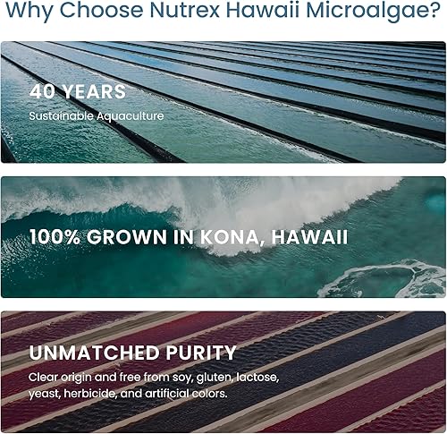 Miniatura 7 de Nutrex Hawaii, Pure Hawaiian Spirulina 500 mg, Vegan, Supports Immune System, Heart, Cells and Energy, 400 Tablets