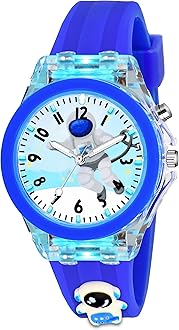 SWADESI STUFF Cute Cartoon Multi Color Lights Rubber Strap Analog Watch for Girls