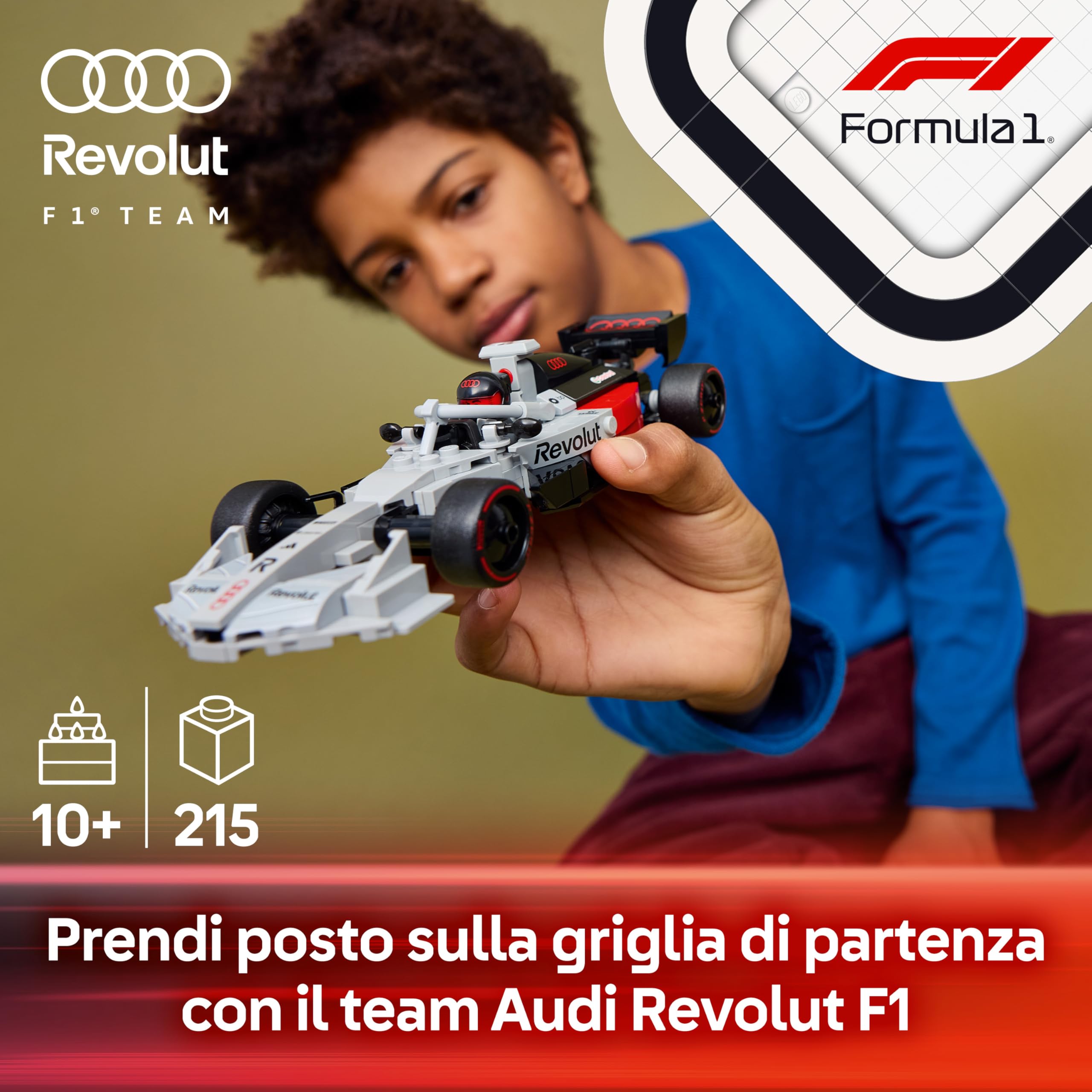 LEGO Speed Champions Auto da Corsa Audi Revolut F1 Team R26 Giocattolo - Kit Modellismo con Minifigure del Pilota da Collezione - Regalo per Bambini da 10 Anni in su e per i Fan dei Motorsport - 77259