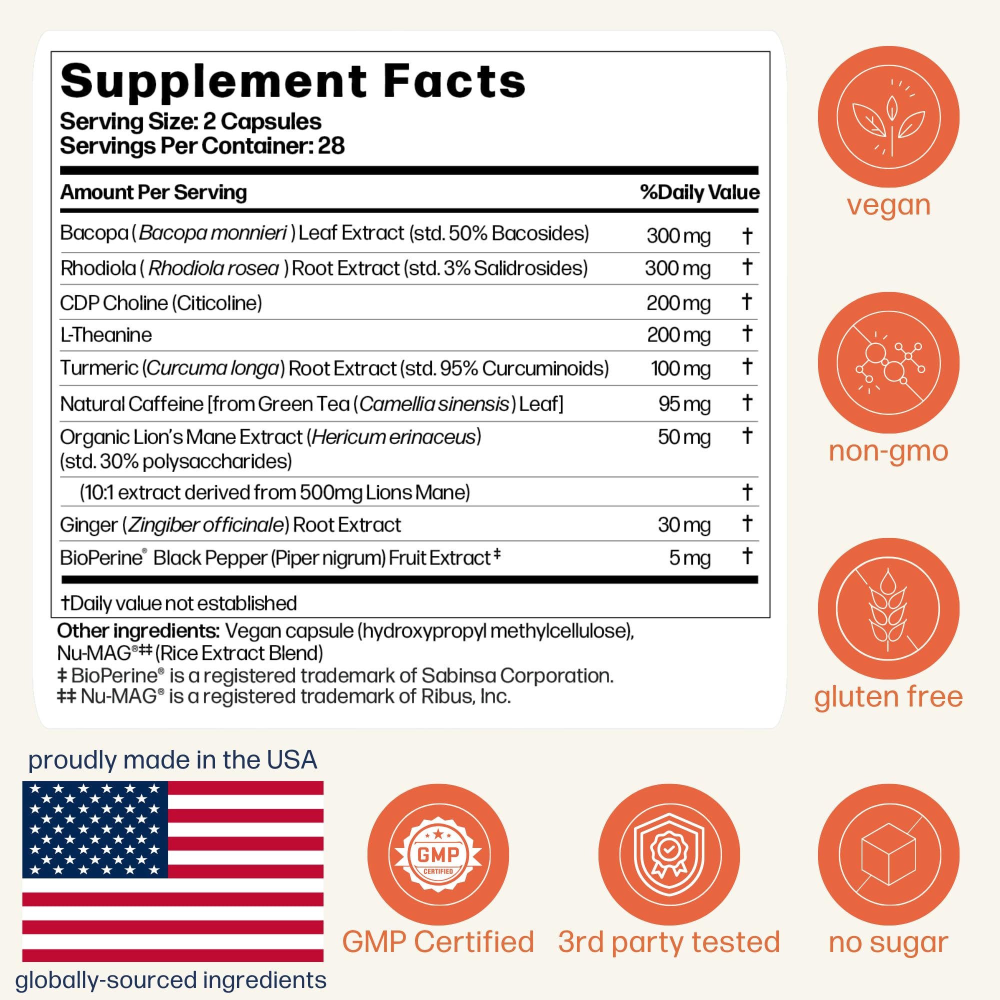 Avantera Elevate Premium Nootropic Supplement - Beat Brain Fog - Best Focus Supplements for Memory & Focus Support - Energy Without Crash - 56 Count Pills for Women & Men* — Amazon image 6