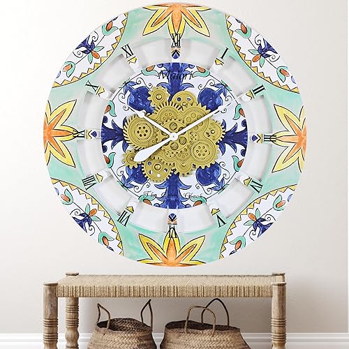 Vista 206 de The Gears - Reloj de pared con engranajes móviles (Vietri, redondo de 36 pulgadas)