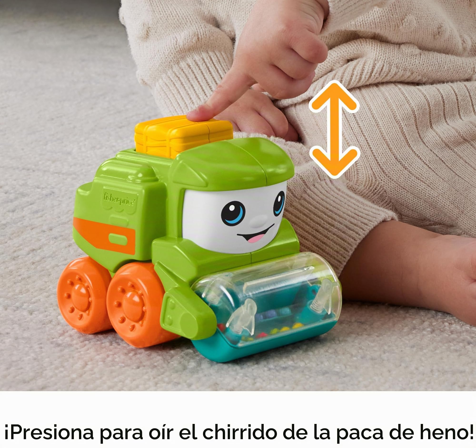 Fisher-Price Juguete para bebé Rollin' Tractor Push-Along Vehículo con Actividades motoras Finas para bebés a Partir de 6 Meses