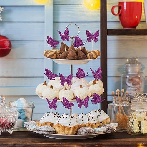 Miniatura 5 de RoadSea Decoración para cupcakes de mariposa  Baby Shower A Little Butterfly is on Her Way Cupcake Supplies  Cumpleaños de bebé niña  Decoraciones