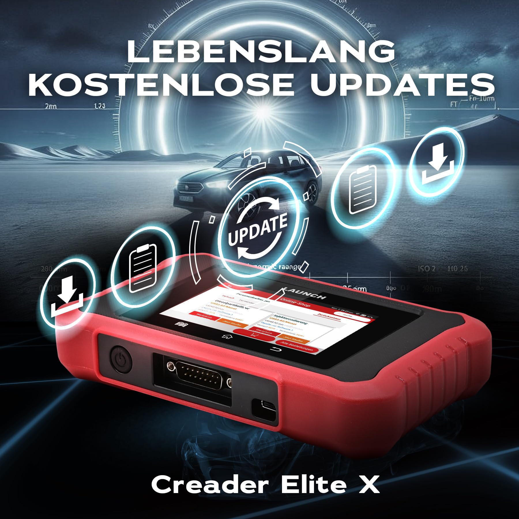LAUNCH Creader Elite X OBD2 Diagnosegerät, DoIP & CAN FD (mit Adapter), Alle Systeme & 16 Service Funktionen für 1 Marke, Aktuatortests, Codierung, AutoVIN,11 Sprachen, Diagnosebericht,Creader Elite X