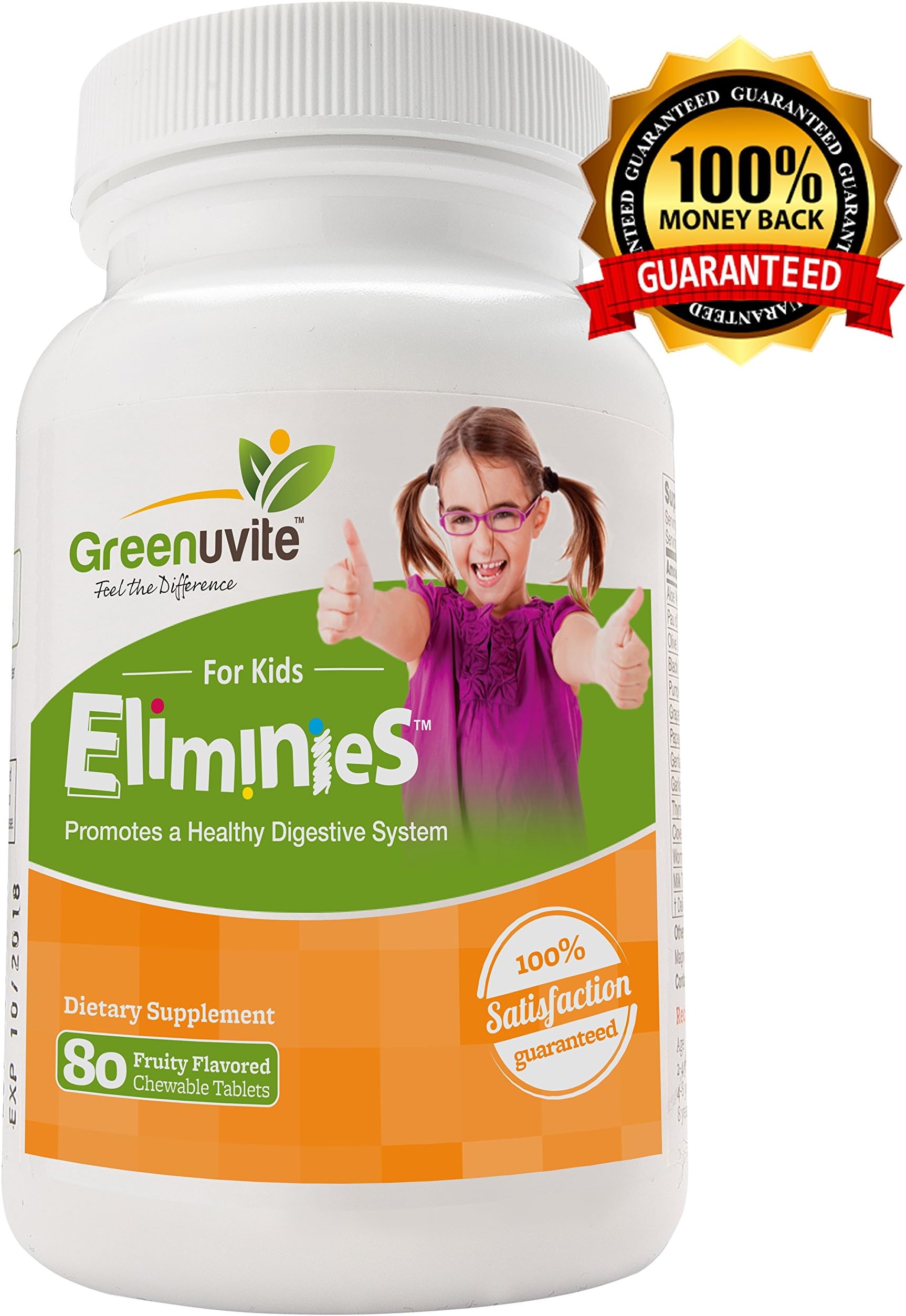 Eliminies Detox Cleanse for Children - Digestive Support Fruity Flavored Chewable Tablets (160)