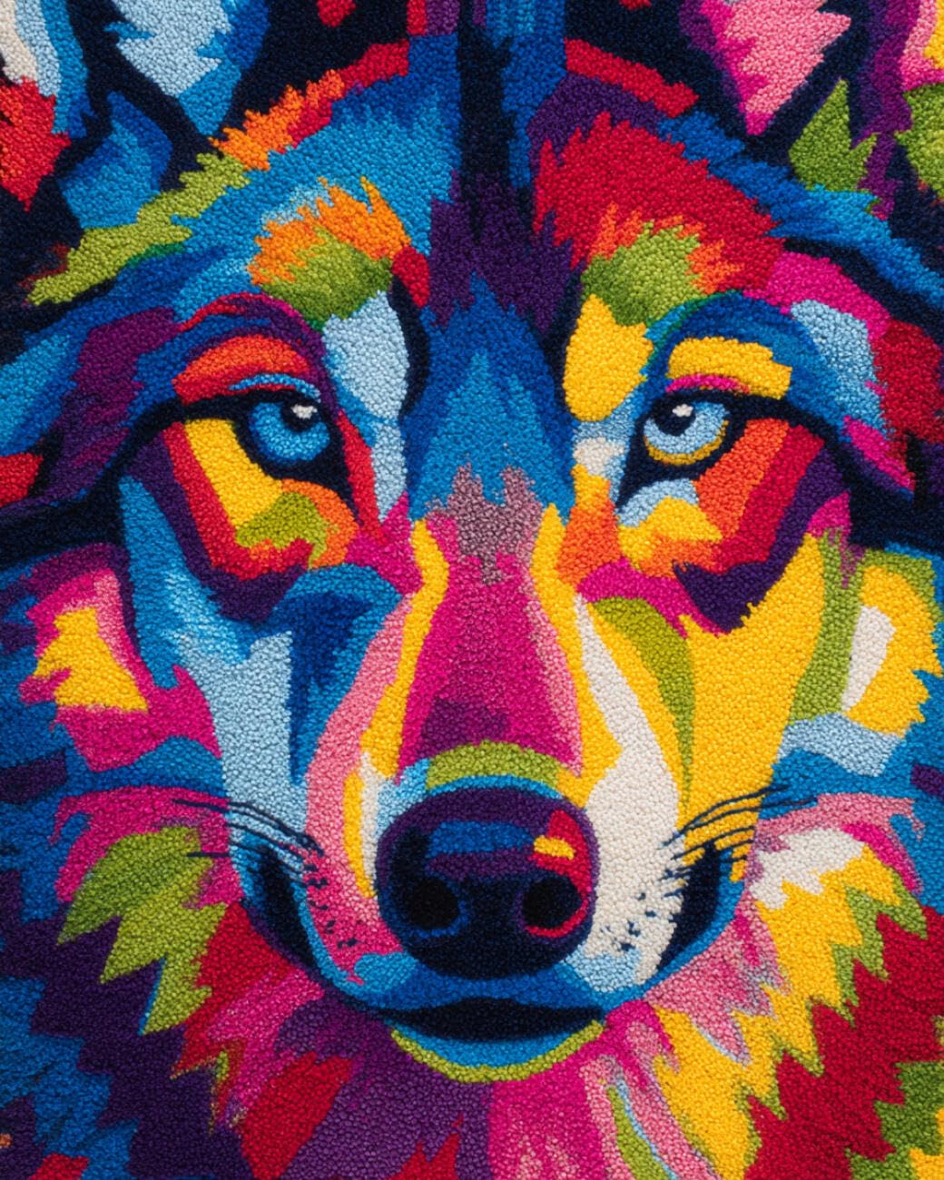 AMBATTERY Latch Hook Rug Kit Graffiti Wolf 85x115cm