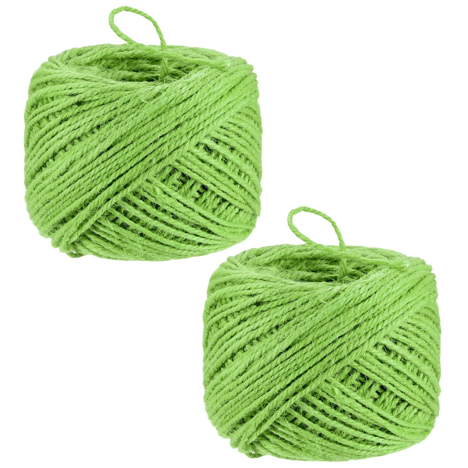 M METERXITY 2-Pack Jute Twine String 3mm x 328ft/100m, Light Green