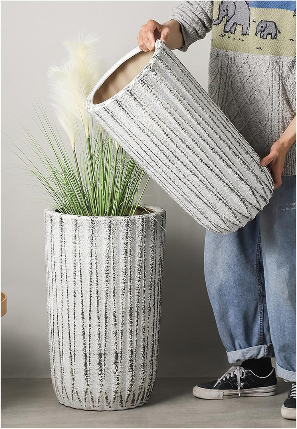 ビンテージ風イタリア製FLAVIA MONTELUPO鉢カバー