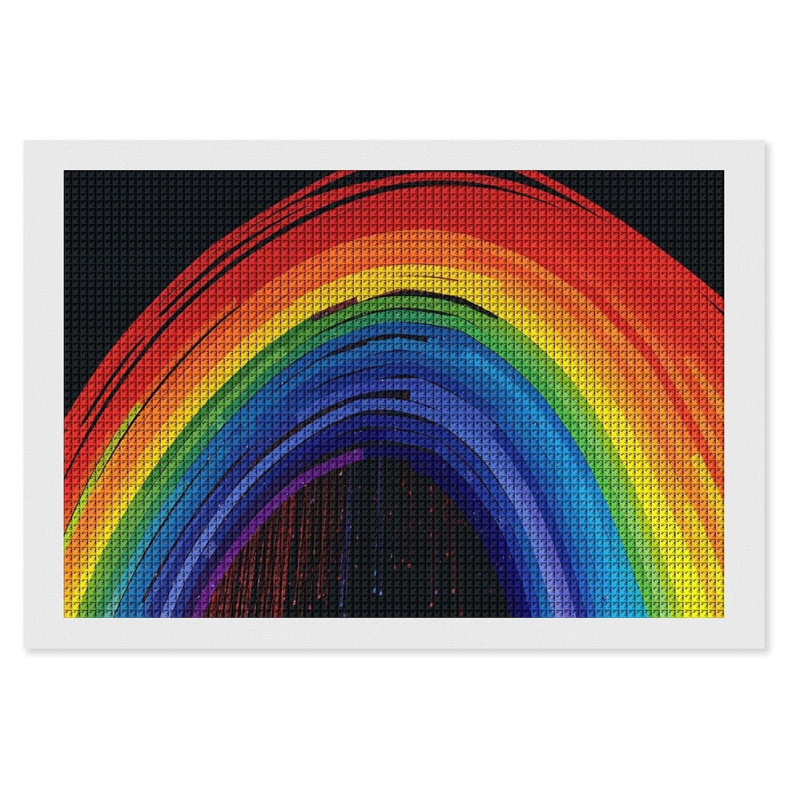 NONHAI Diamond Painting Kits for Adults - DIY Diamond Art Kits for Beginners - Full 5D Paint Drill Diamond Dots Paintings- Rainbow Diamonds Pictures Gem Art and Craft Wall Decor 8"x12"