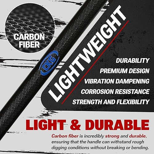 Miniatura 10 de CKG Herramienta de excavación de pala de detección de metales con doble hoja dentada  Cortador de raíces de jardín resistente pala con mango en T