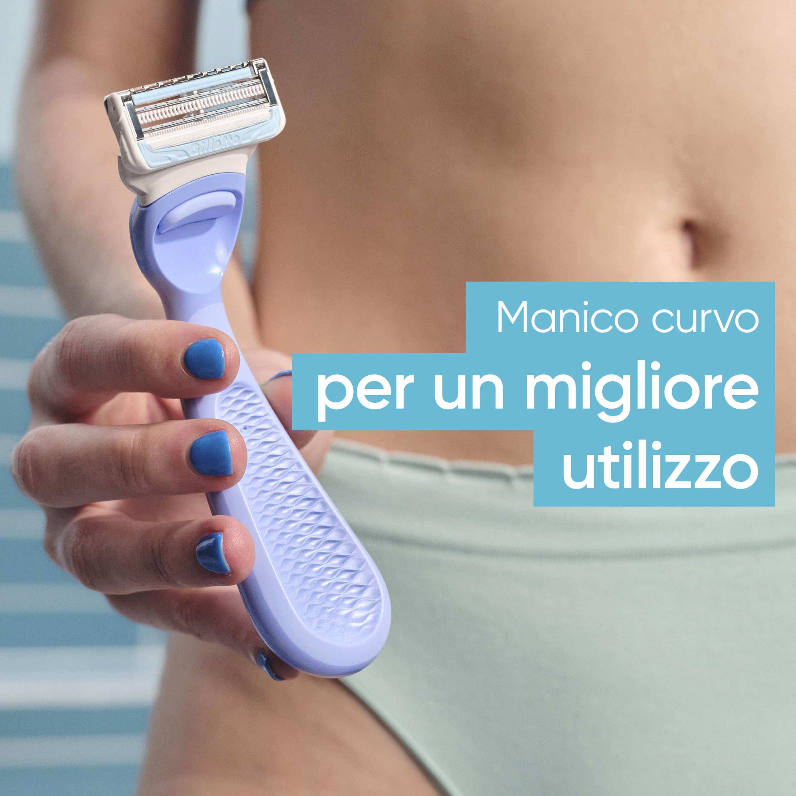 Gillette Venus Lamette Donna per Rasoio Donna Parti Intime, 8 Lamette di Ricambio per Rasoio Parti Intime, per i Peli e la Pelle della Zona Intima, con Barra Anti-irritazioni