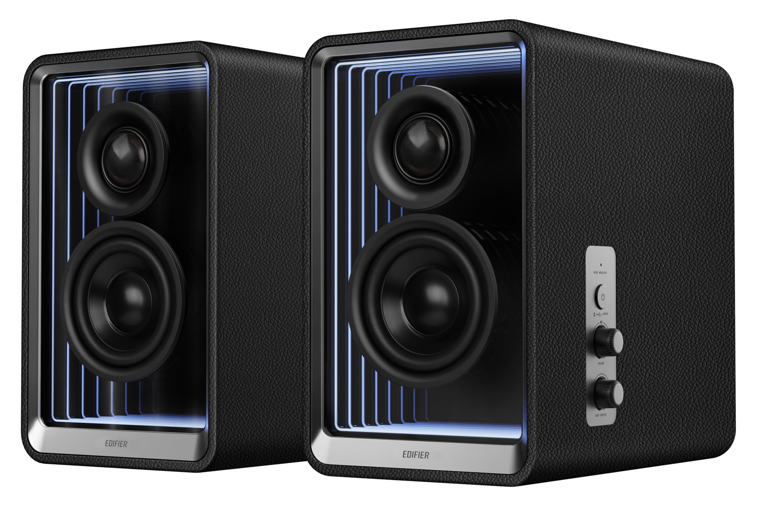 Edifier QR65 - Altoparlanti per monitor attivi, 70 Watt, con effetti di luce RGB, 3 porte USB TurboGaN di ricarica rapida e uscita subwoofer, nero