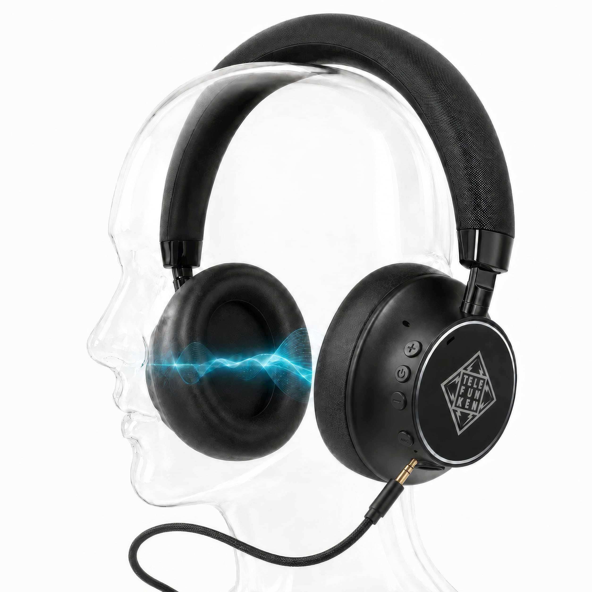 TELEFUNKEN ARCO ONE kabelloser Bluetooth Over-Ear Kopfhörer – Echter latenzfreier Passivmodus ohne DSP Signalverarbeitung – Bruchsicherer Metallbügel, austauschbare Akustik-Schaum Ohrpolster