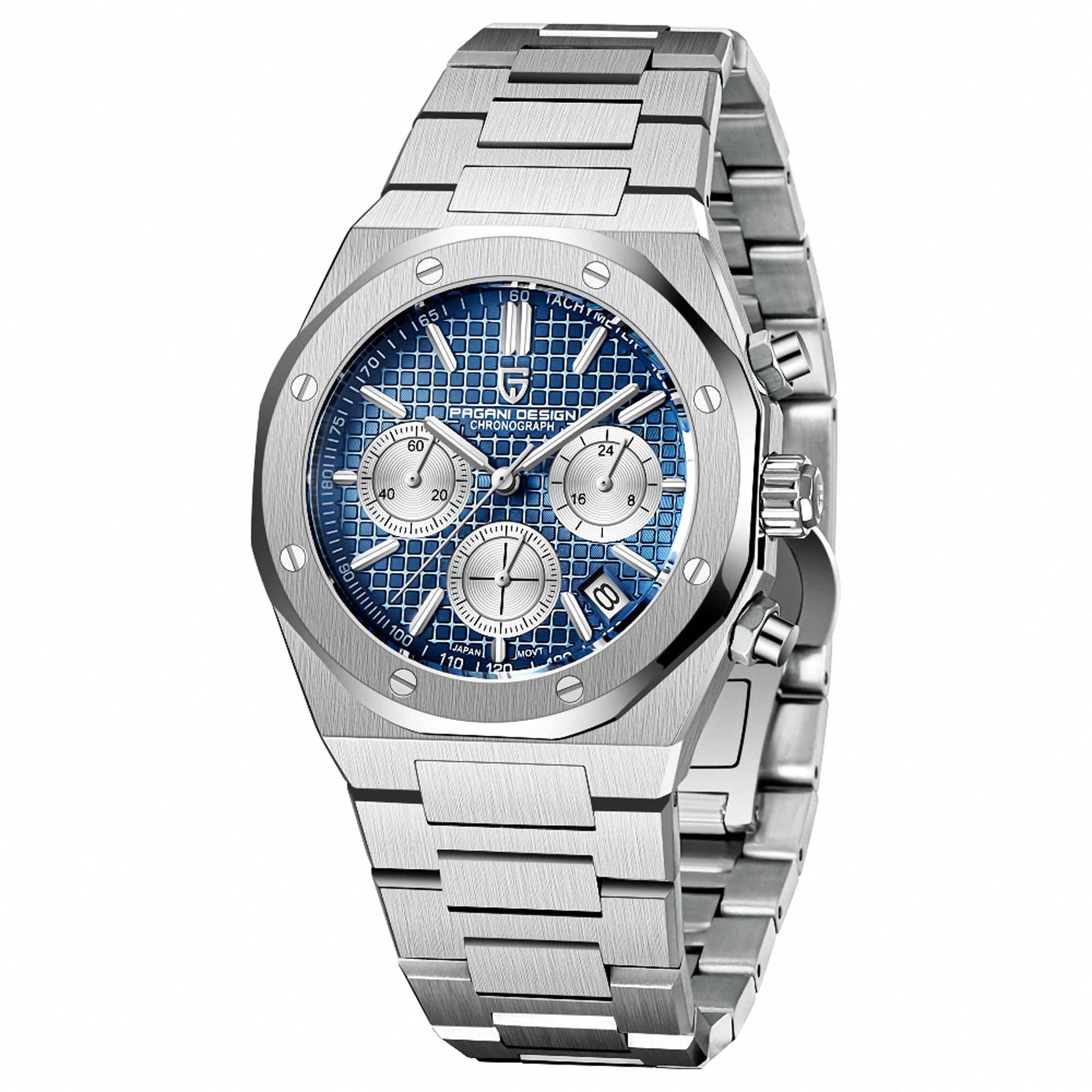 Pagani Design Stainless Steel Pd1707 Chronograph Quartz Watch Sapphire Crystal 200M Waterproof Luminous Mens Wrist Watch, Silver (B0CHQPDVWV) Amazon Price History, Amazon Price Tracker
