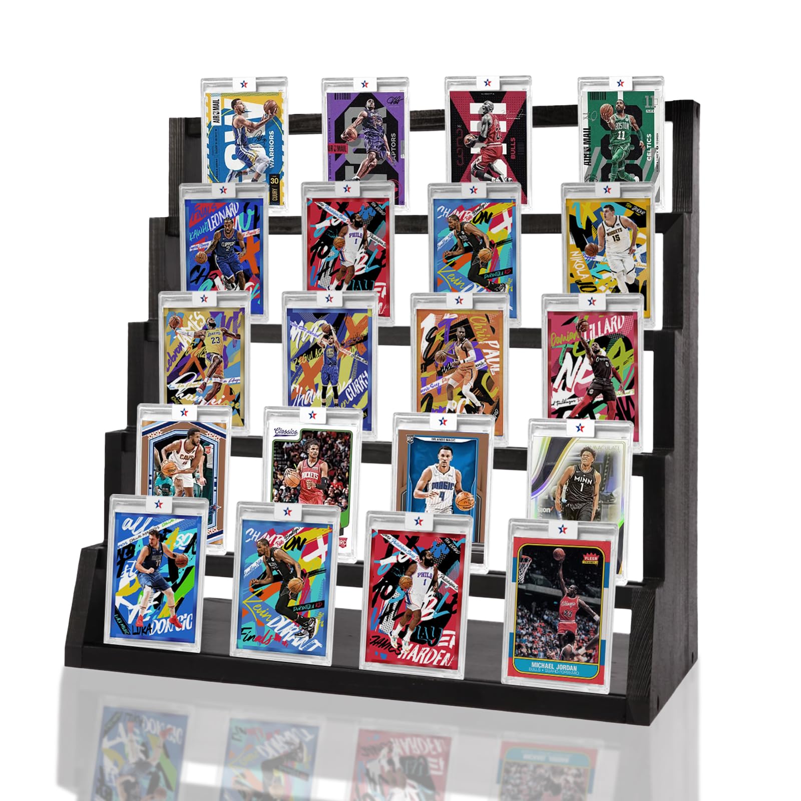 Amazon.com: YOWINKE Card Display Stand, 5-Tier Wooden Trading Card Display  Stand for Sports PSA BGS SGC Graded Slabs
