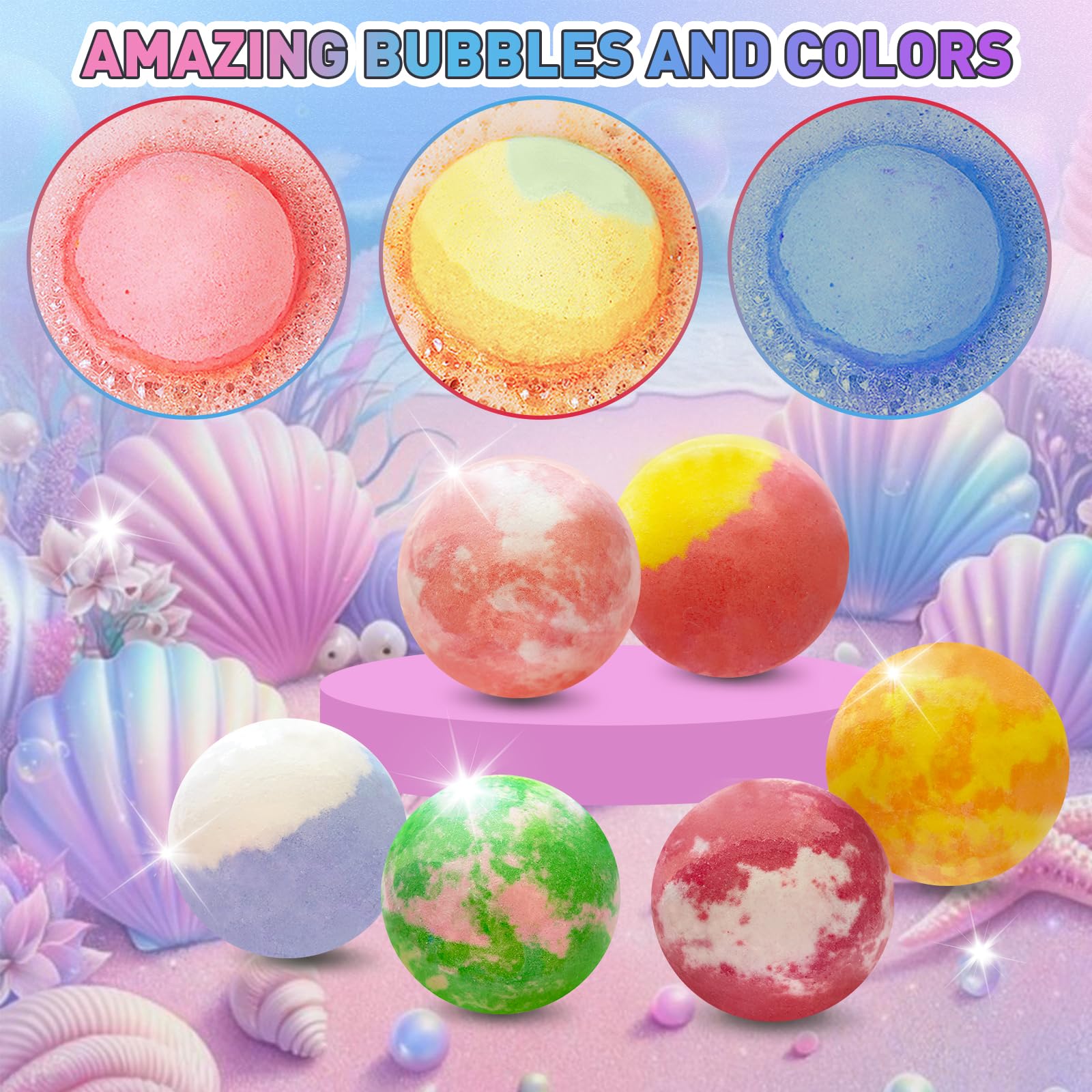 Kids Bath Bombs with Surprise Toys, 12-Pack Shea & Cocoa Butter Set