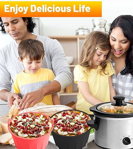 Miniatura 8 de Forro para olla de cocción lenta, 2 piezas reutilizables de silicona a prueba de fugas de silicona para olla de cocción lenta ovalada de 5 a 6