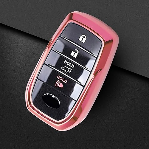 Miniatura 6 de Xotic Tech - Carcasa para llavero de TPU suave, color rosa, compatible con Toyota Land Cruiser Sienna Venza Fortuner Rav4 Prime Smart Entry Key
