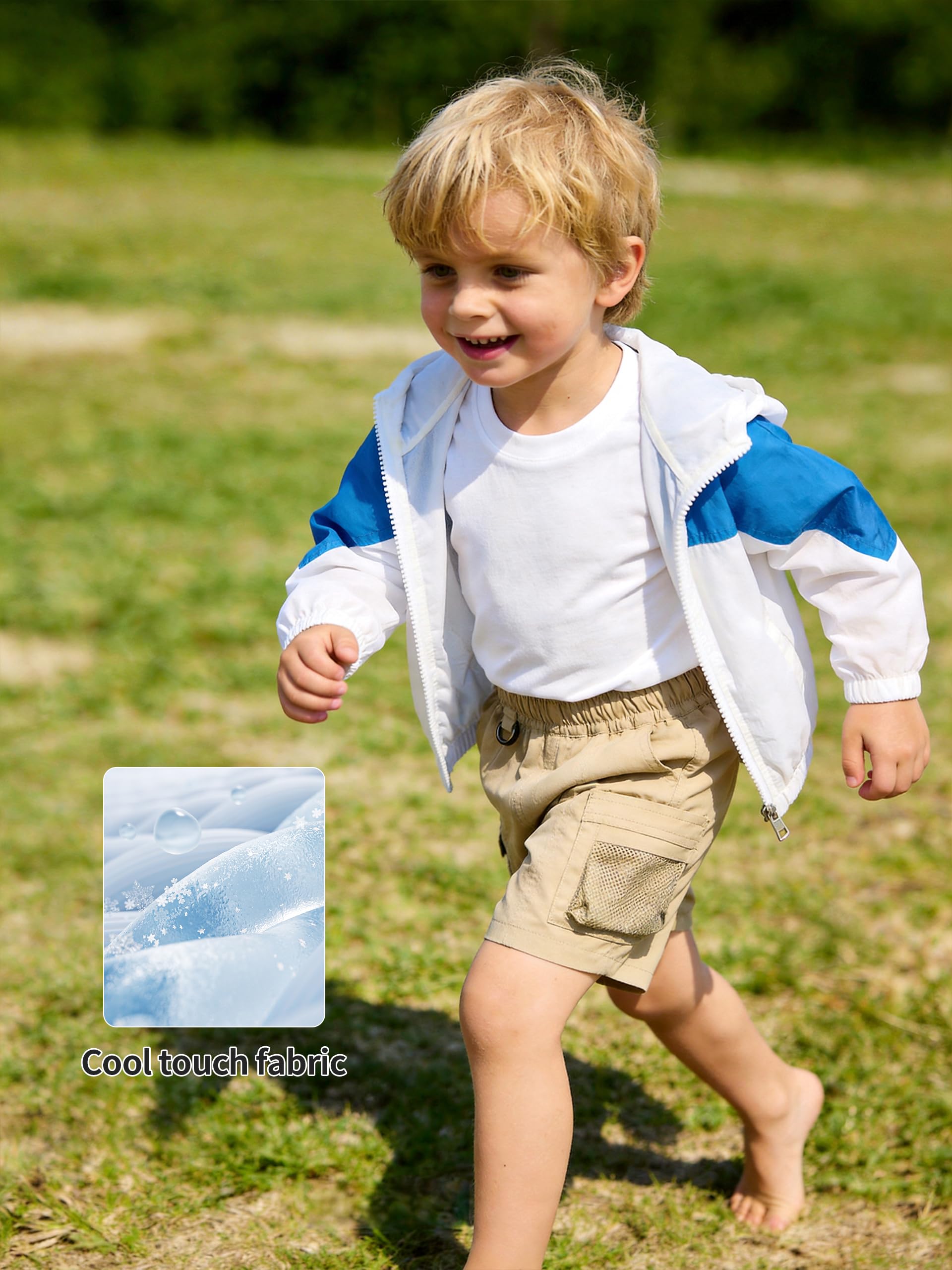 Volunboy Pantaloncini Cargo Bambino Asciugatura Rapida, Shorts Estivi Leggeri con Tasche e Vita Elastica
