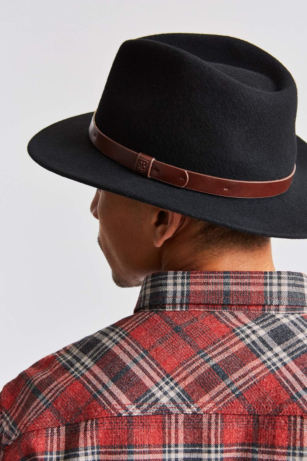 Brixton Men's Messer Medium Brim Felt Fedora Hat Small Black