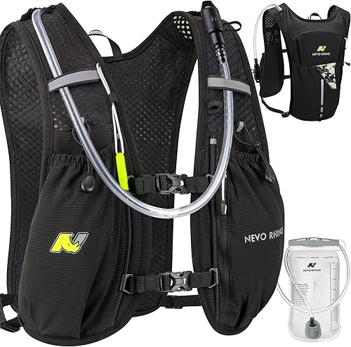 Miniatura 10 de N NEVO RHINO Chaleco para Correr, Chaleco de Hidratación Ligero, Mochila de Agua Aislada con Vejiga de Agua de 1.5L para Senderismo, Camino,