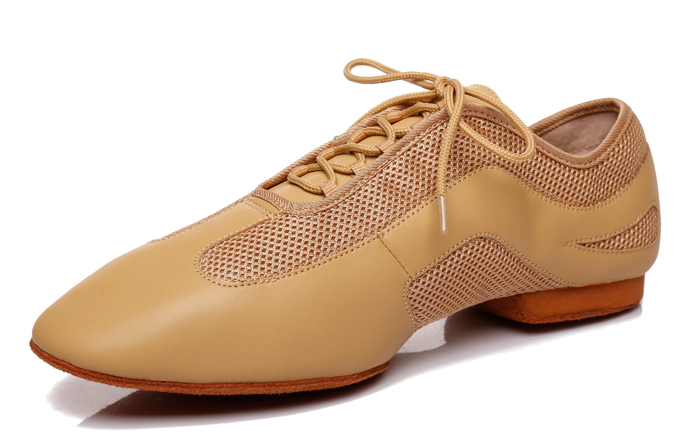 MINITOO Men's Latin Ballroom Lace-up Breathable Mesh Synthetic Sport Practics Dance Shoes L400