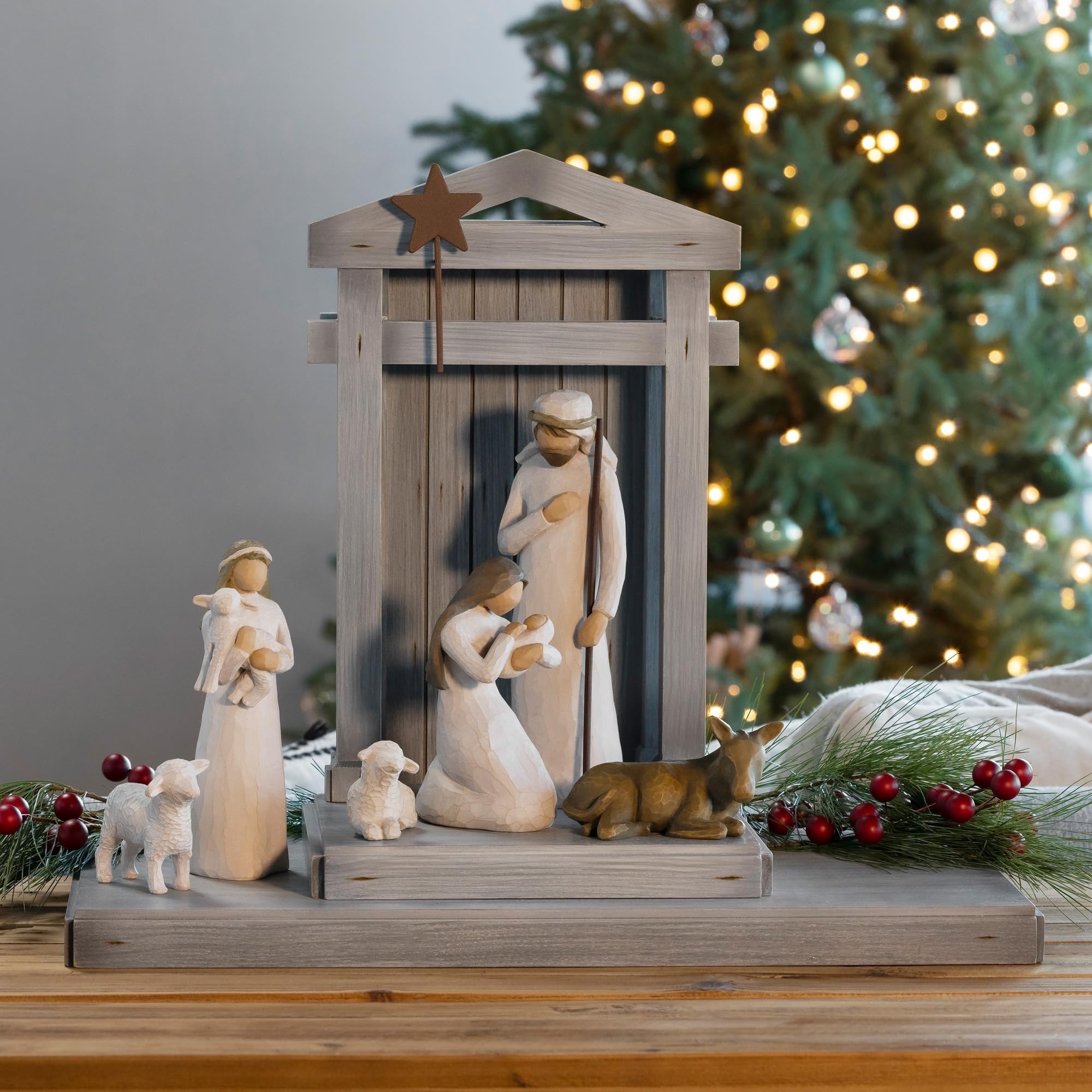 Willow Tree Krippe Deluxe Starterfiguren Plus Krippe 7-teilig