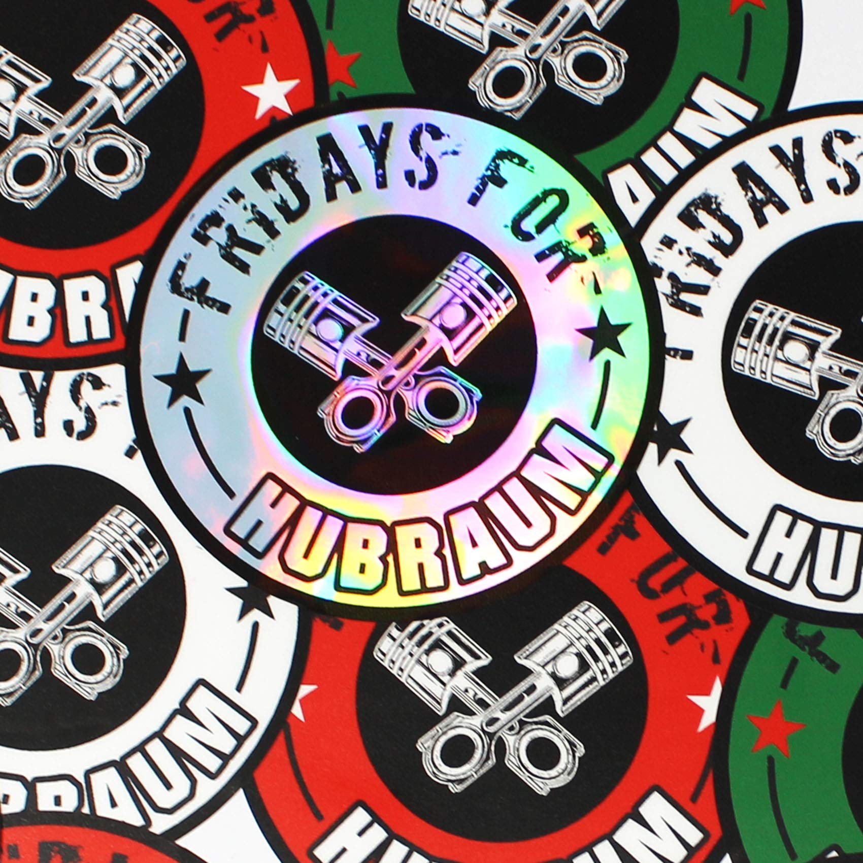 Finest Folia Fridays for Cylinder Displacement Stickers 8.5 x 8.5 cm, Fun, car and Motorcycle, Klima R071, red - Image 2