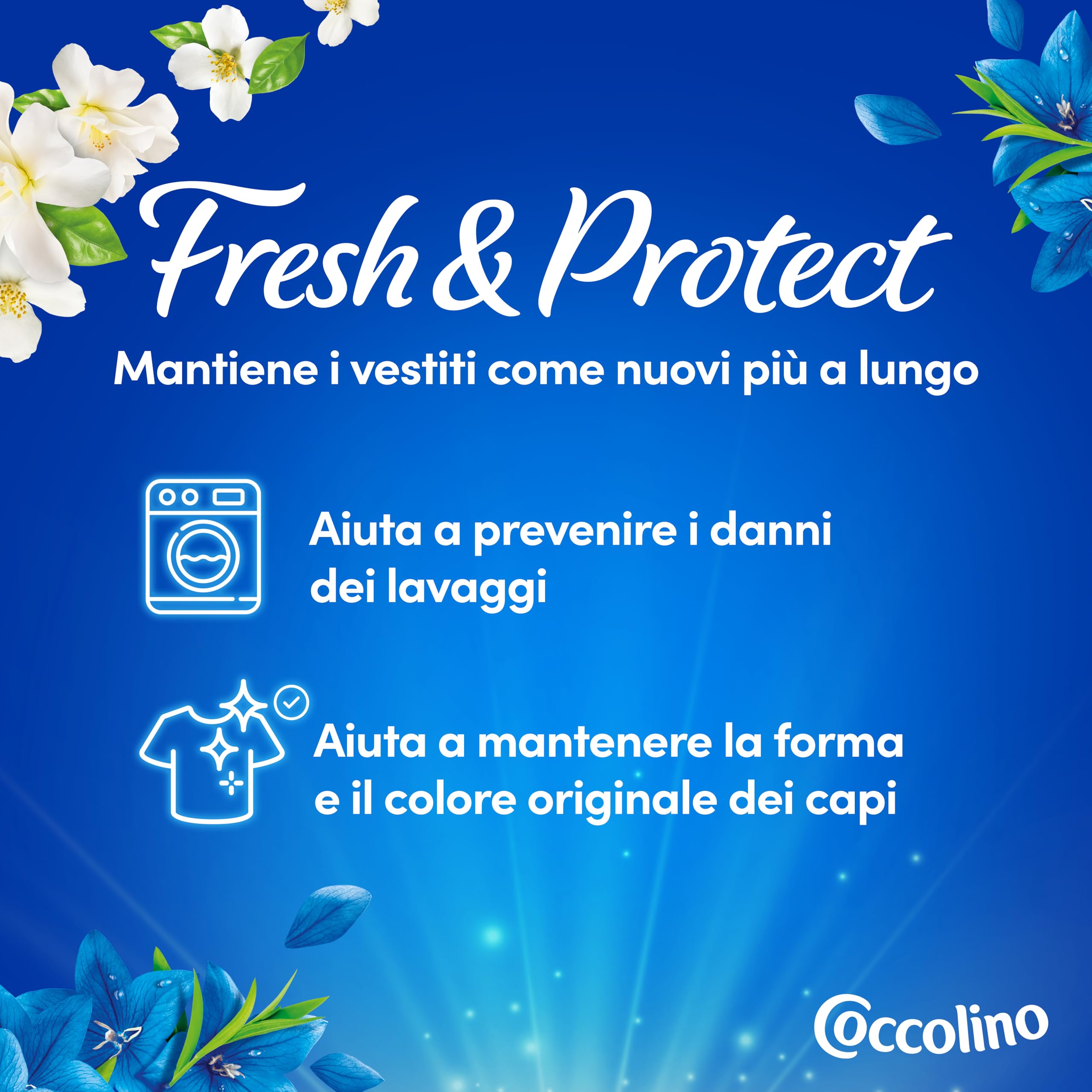Coccolino Weichspülerkonzentrat Wilde Glockenblume und Bergamotte, Weichspüler Intense Care mit Pro-Faser-Technologie, XXL-Format 456 Waschgänge, 6 Stück à 1750 ml
