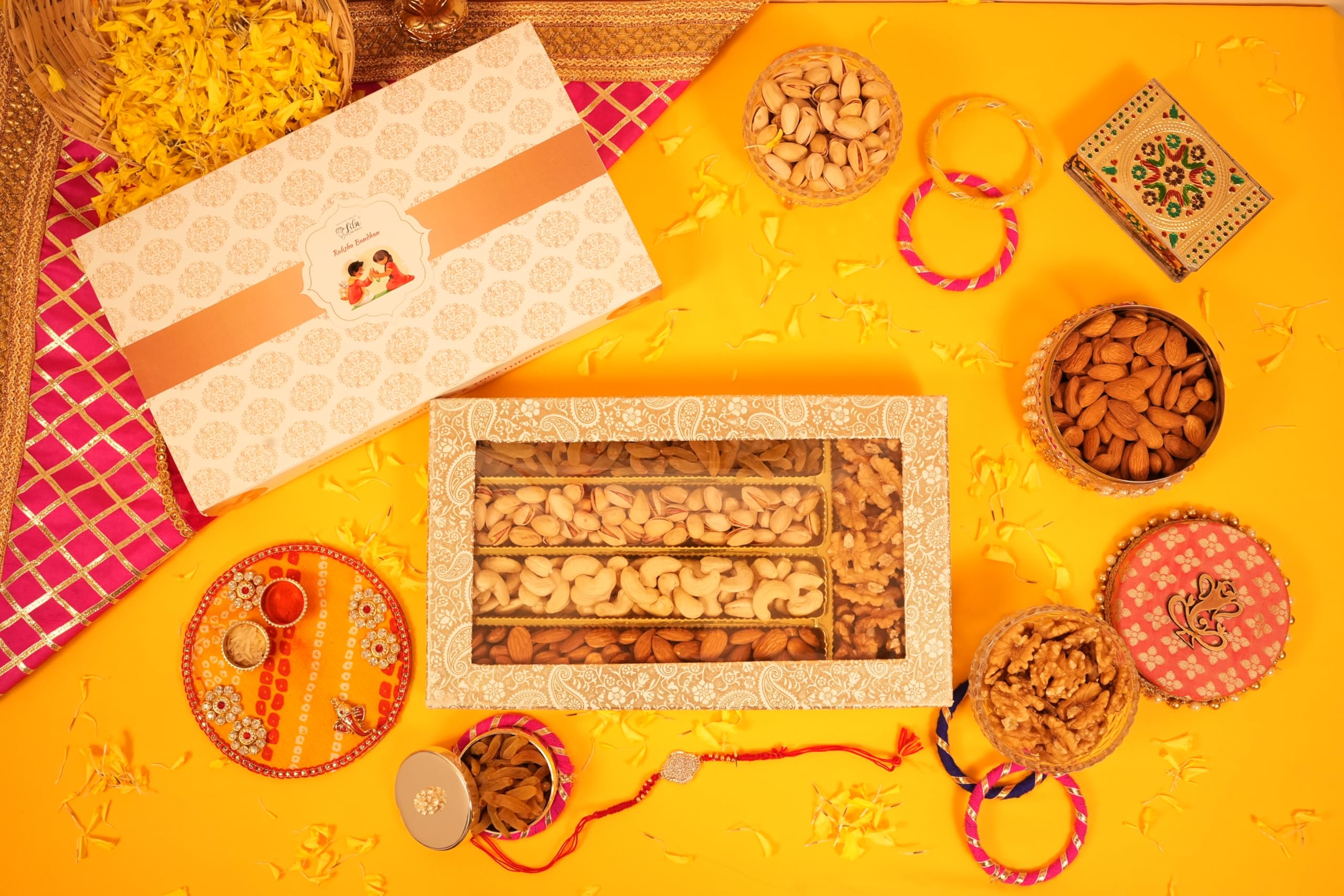 LILA DRY FRUITS Diwali Gift Hamper Combo | Deepawali Gifts for family, Friends & Relatives | Dipawali Gift Kumkum Chawal Cashew Almond Raisin | Festive Pack Traditional Celebration Gift Box | Perfect for Diwali Gifting (B0DCBYX1JX) Amazon Price History, Amazon Price Tracker