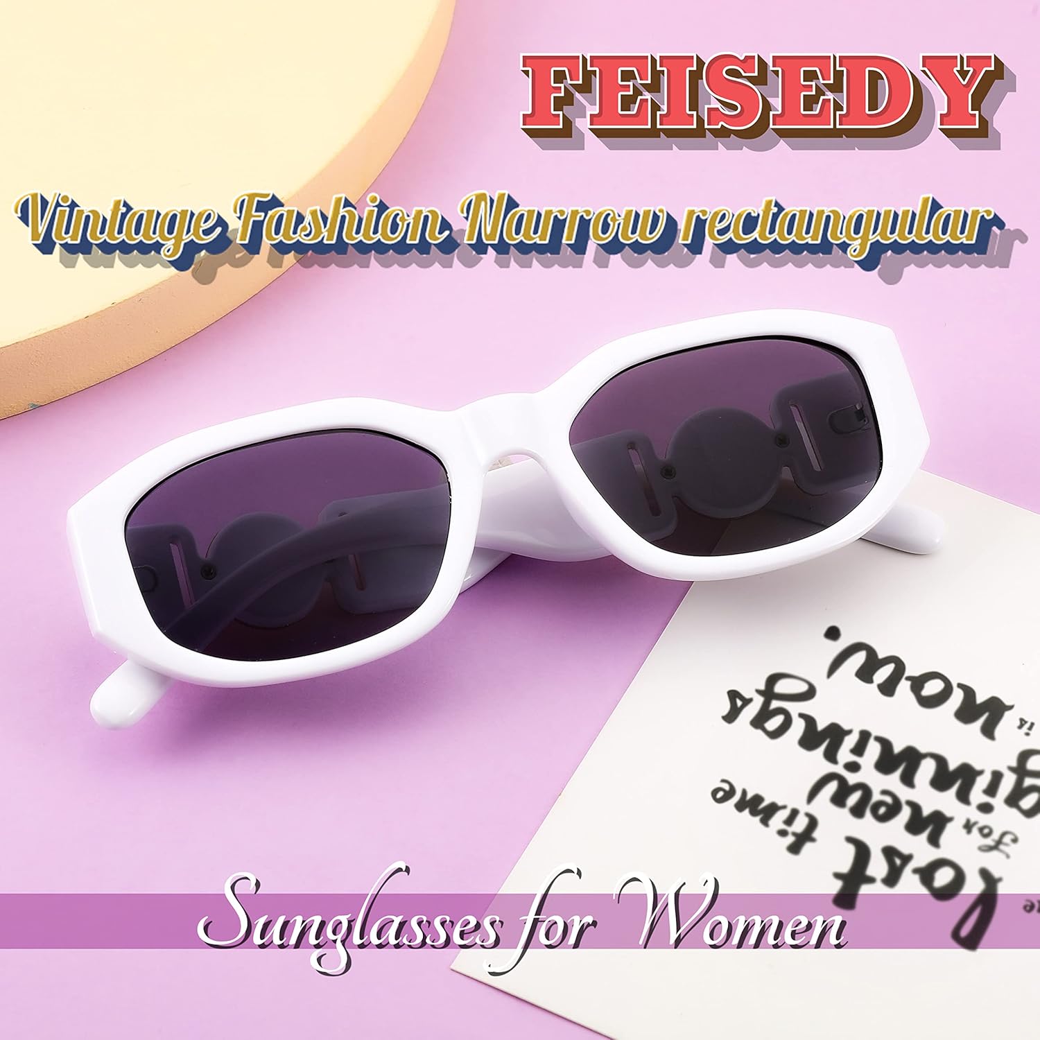 FEISEDY Retro Trendy Rectangle Sunglasses Women Men Vintage 90s Small Narrow Square Sunglasses B2322 - Image 8