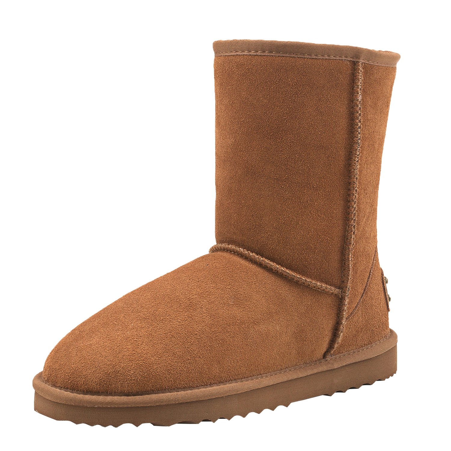 Shenduo Hombre Invierno Botas de Media Caña de Nieve Impermeable | Botas Media Pantorrilla Forradas de Piel Cálido Clásico Material Cuero Botas para Clima Frío
