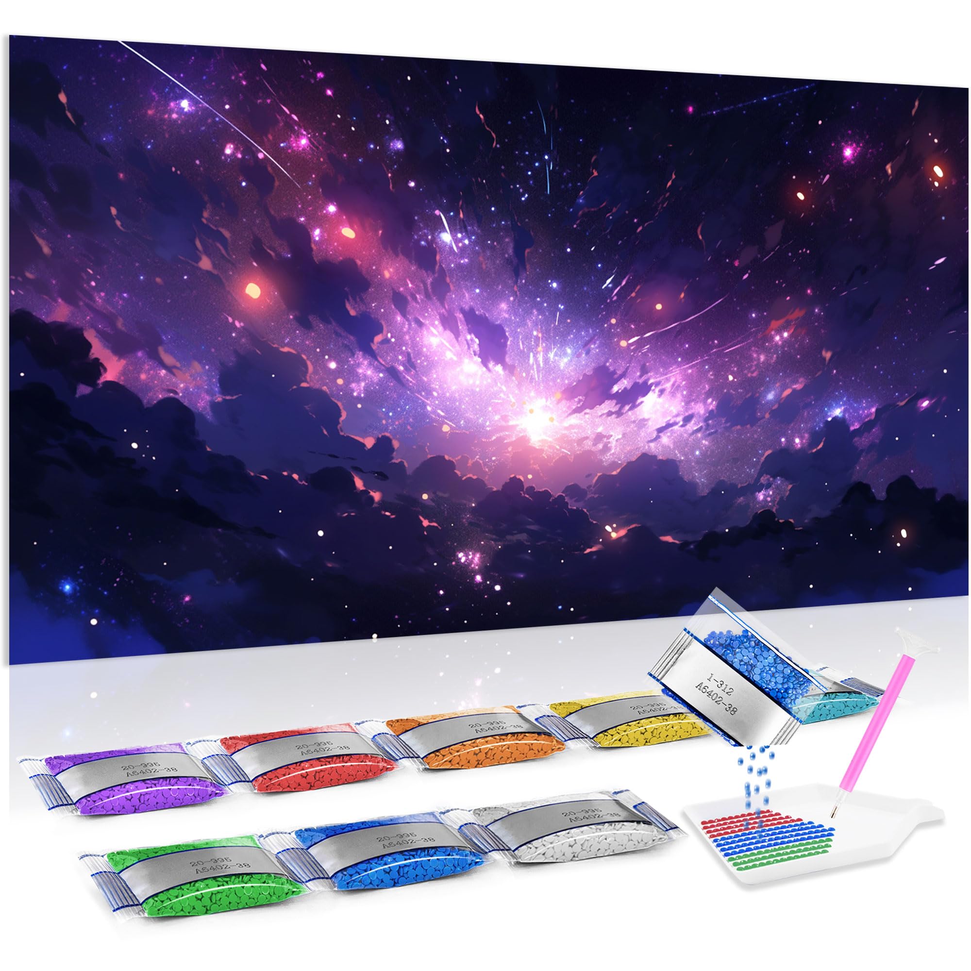 Diamond Painting ciel étoilé violet Jumpdot idée cadeau loisir créatif adulte - 8
