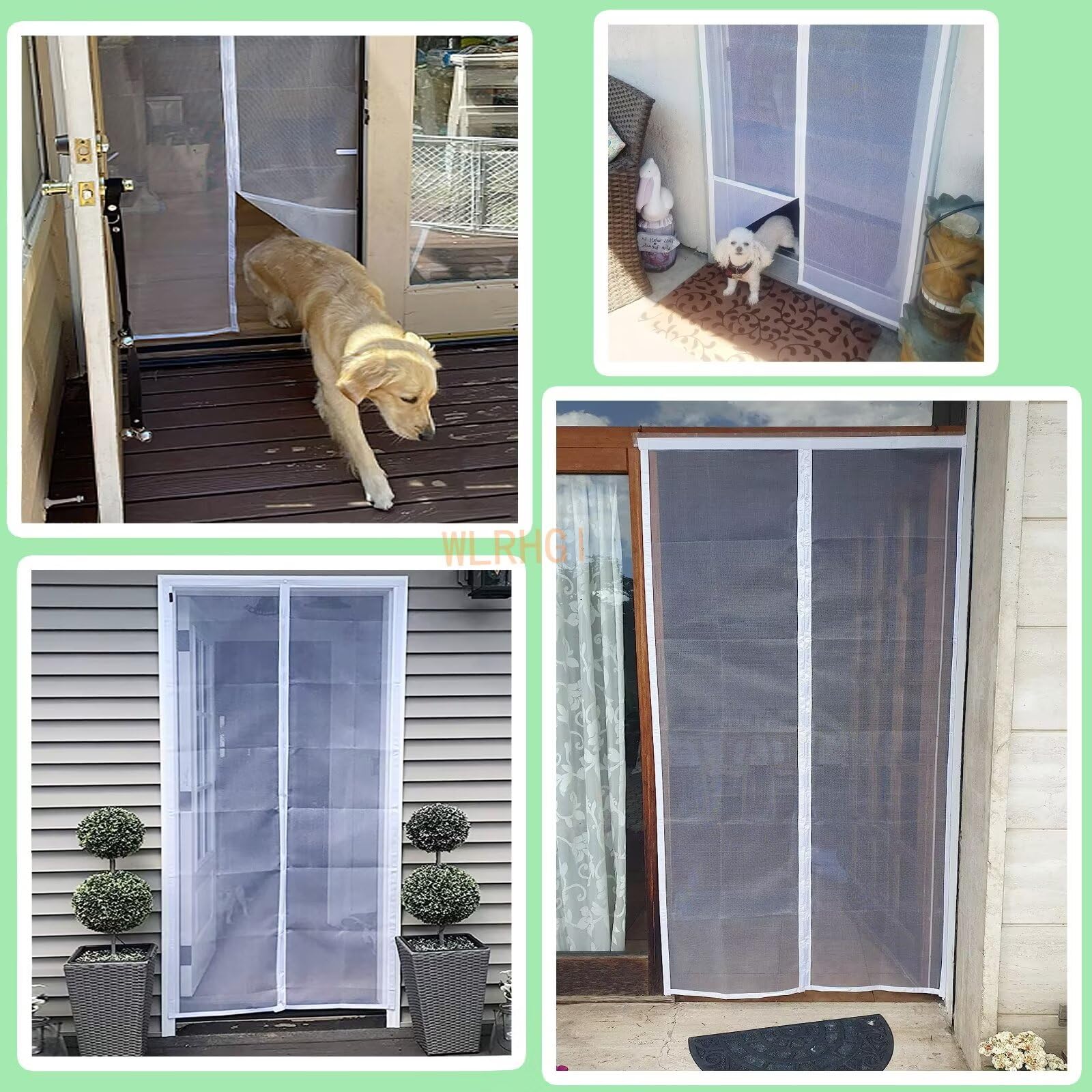 Magnétique Moustiquaire Porte Rideau,Fermeture Automatique Aimantée,Anti Moustique Bogues Mailles Pas De Forage, Fermeture,pour Couloirs, Portes, Patio(TAILLE RÉELLE