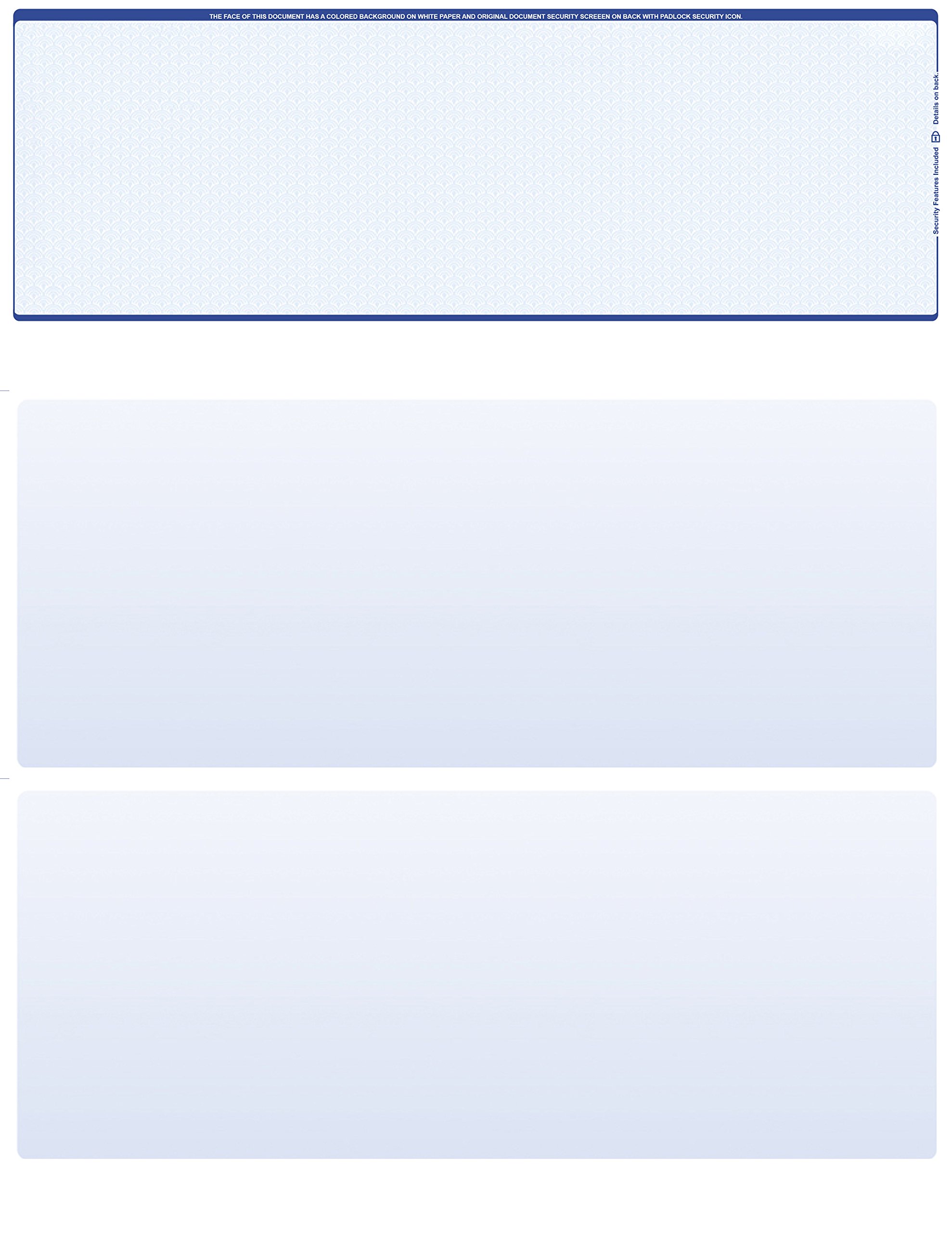 Blank Laser/Computer Checks Top Style (Blue Safety, Qty. 500)