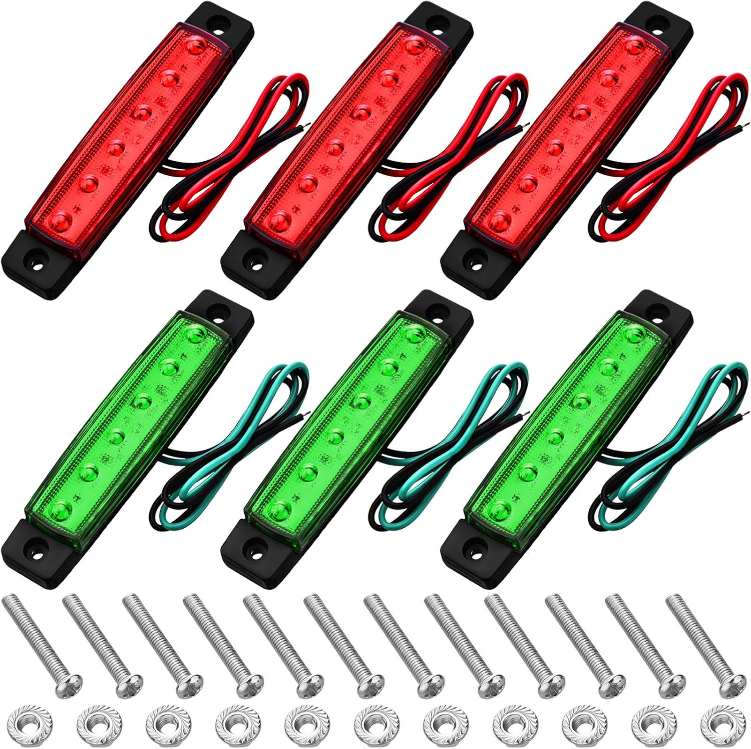 Weewooday 6 Piece 12V Boat Navigation Lights Marine LED