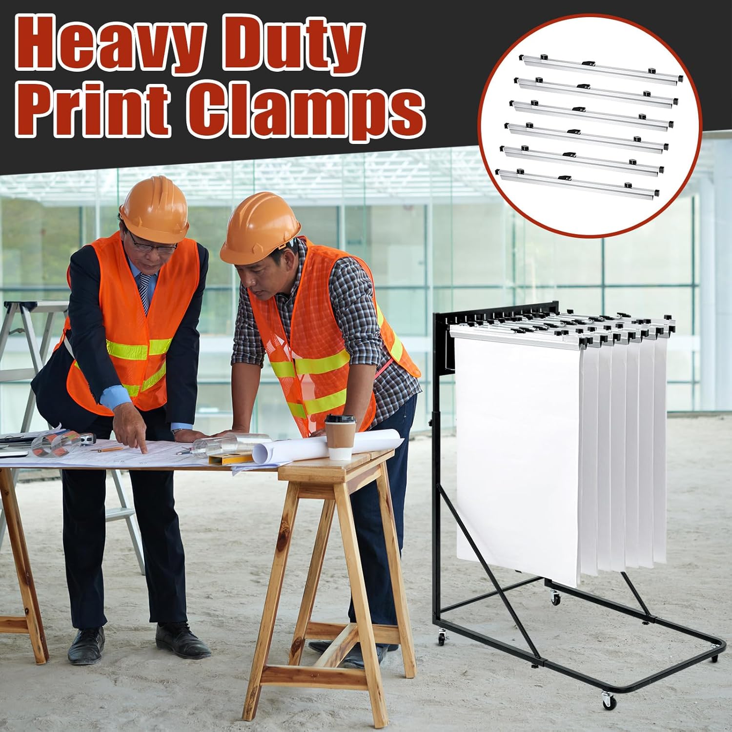 6 Pcs 24 inches Blueprint Clamps Blueprint Holder Binding Strips